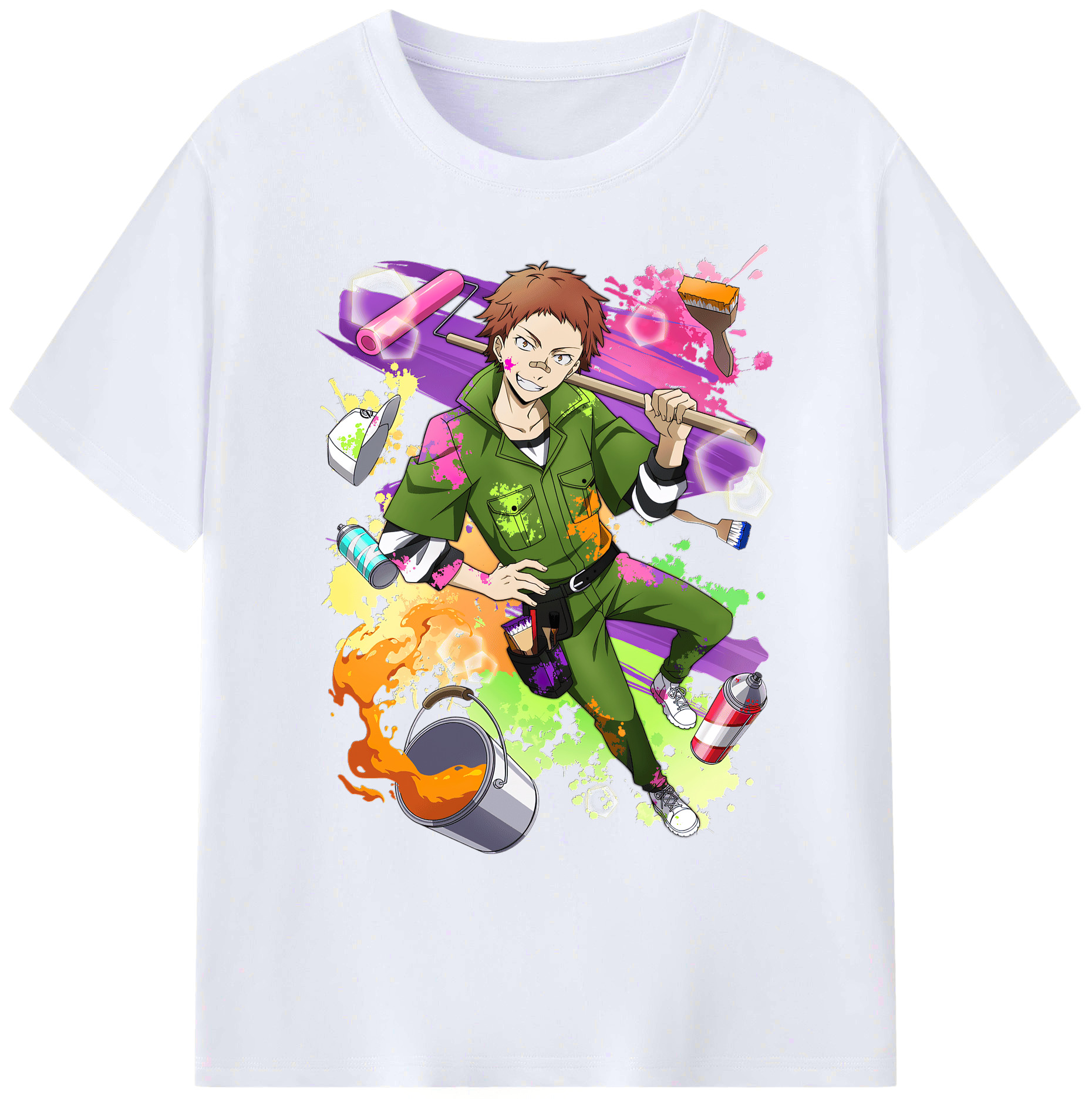 （画像用） 文豪ストレイドッグス Bungo Stray Dogs 綿100％ メンズ半袖Tシャツ｜肌触りやわらか＆通気性