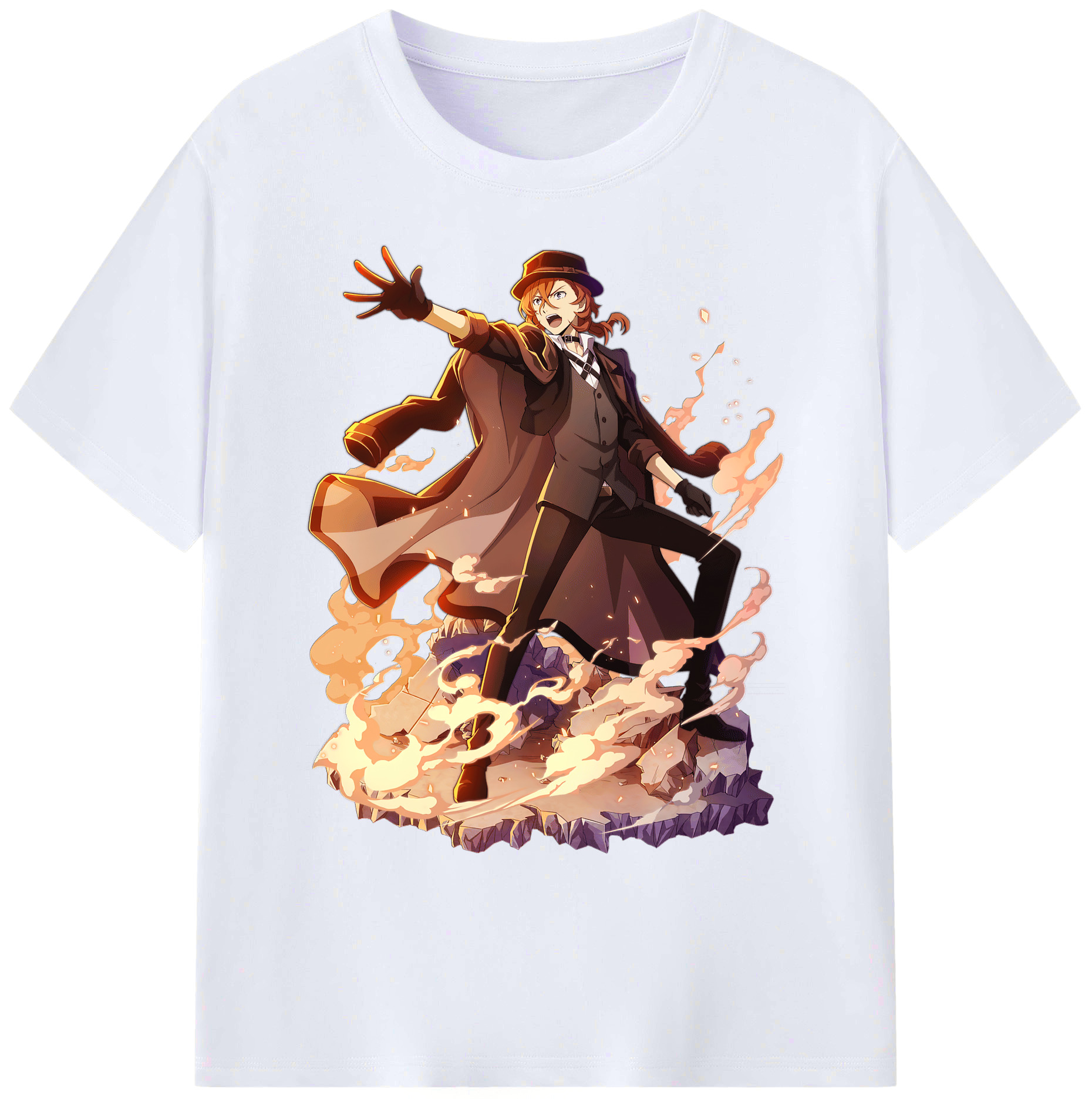（画像用） 文豪ストレイドッグス Bungo Stray Dogs 綿100％ メンズ半袖Tシャツ｜肌触りやわらか＆通気性