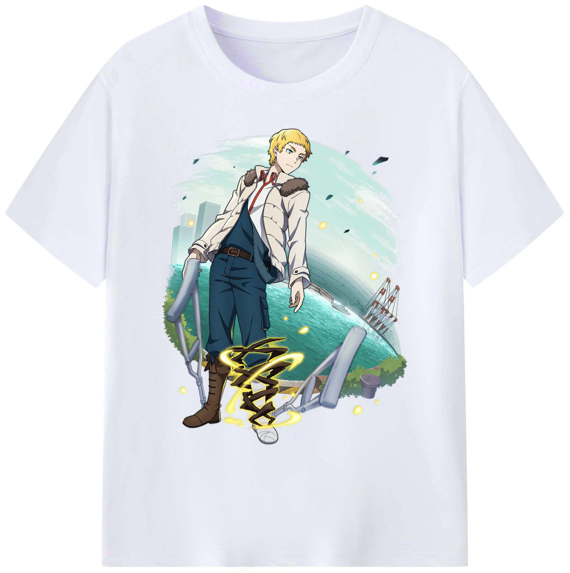 （画像用） 文豪ストレイドッグス Bungo Stray Dogs 綿100％ メンズ半袖Tシャツ｜肌触りやわらか＆通気性
