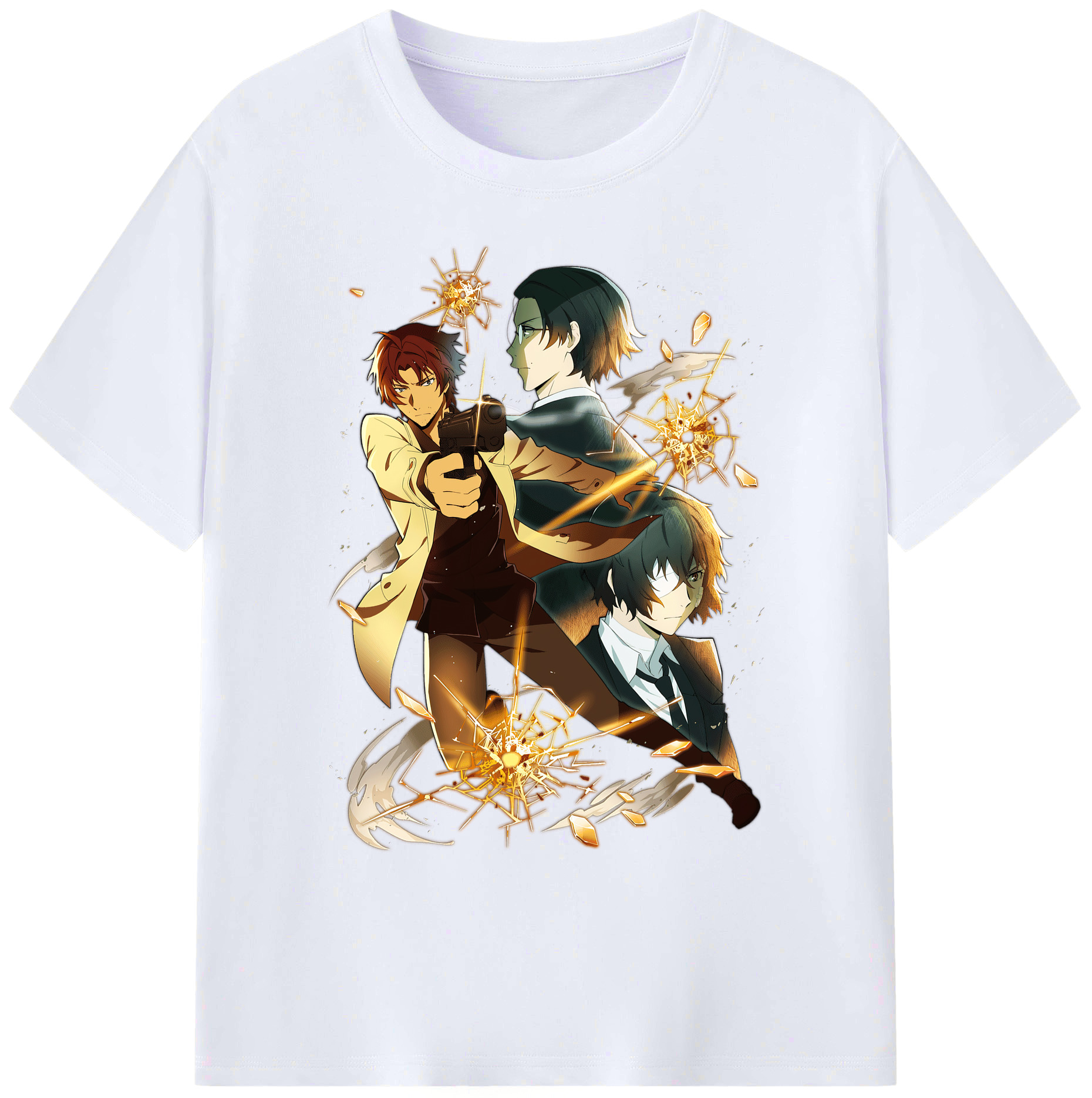 （画像用） 文豪ストレイドッグス Bungo Stray Dogs 綿100％ メンズ半袖Tシャツ｜肌触りやわらか＆通気性