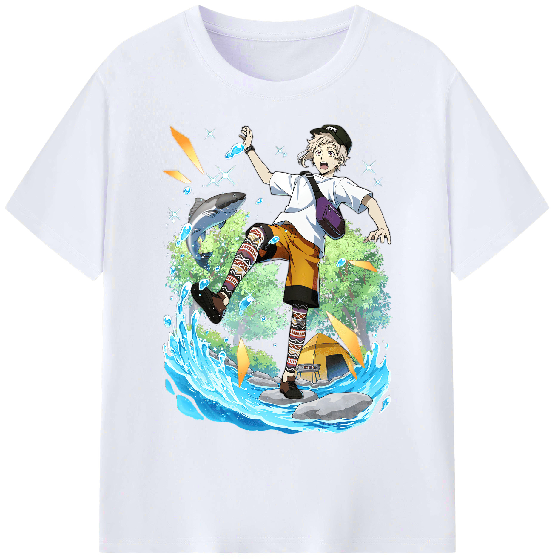 （画像用） 文豪ストレイドッグス Bungo Stray Dogs 綿100％ メンズ半袖Tシャツ｜肌触りやわらか＆通気性