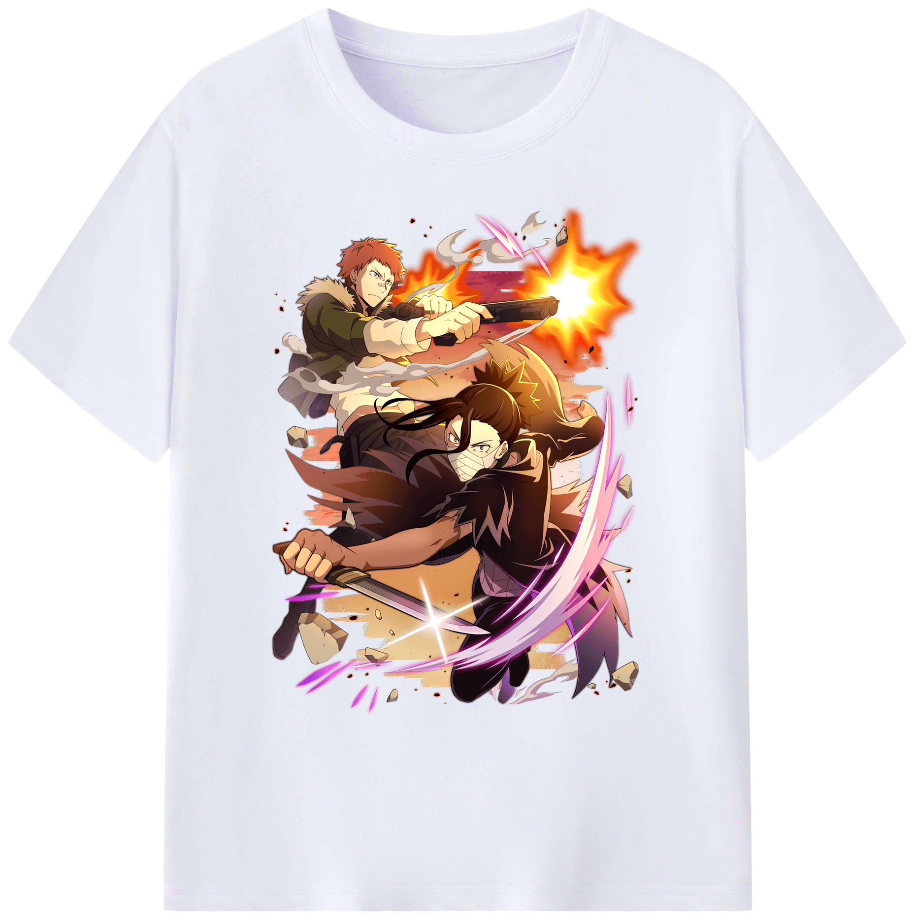 （画像用） 文豪ストレイドッグス Bungo Stray Dogs 綿100％ メンズ半袖Tシャツ｜肌触りやわらか＆通気性
