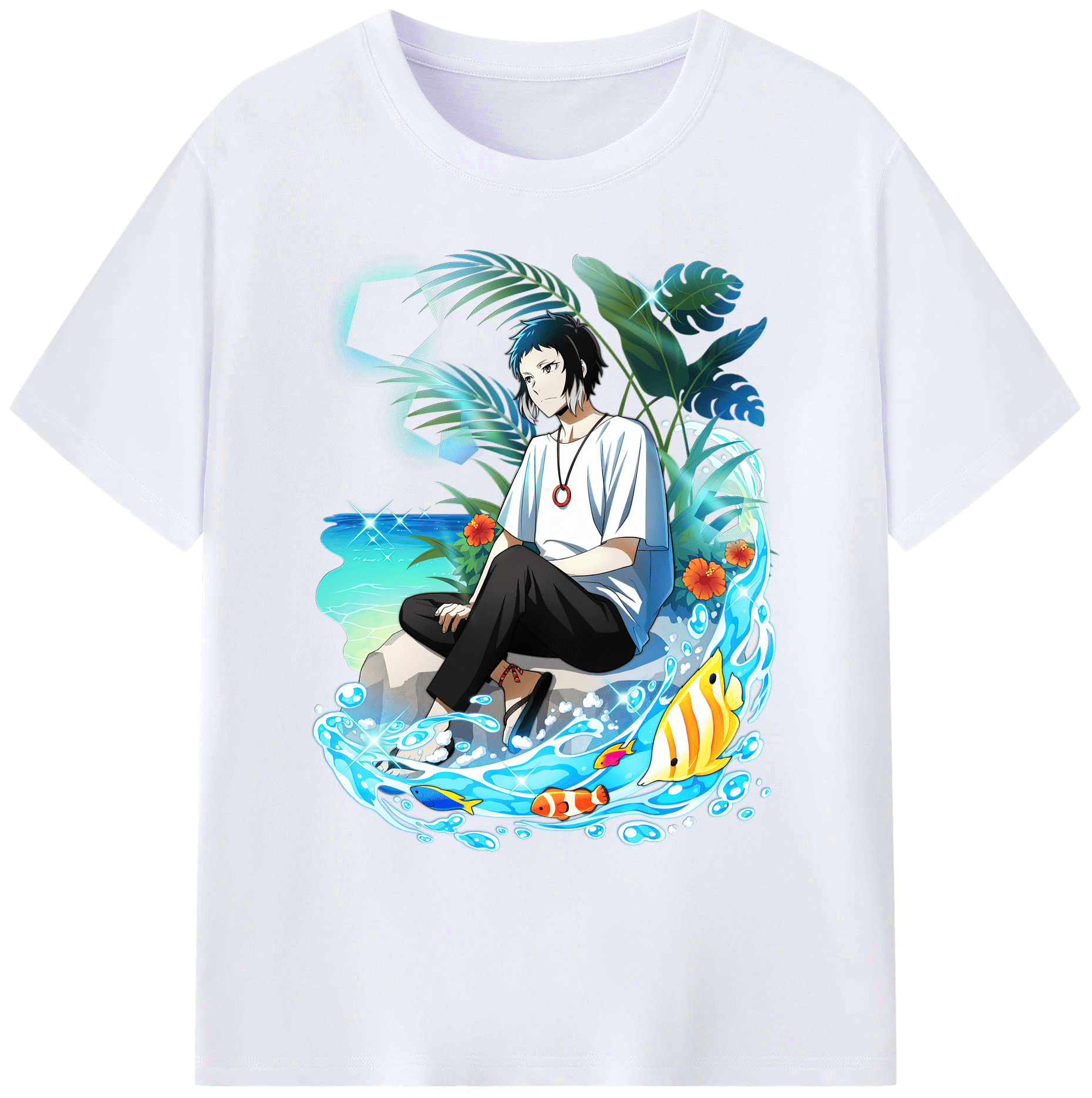 （画像用） 文豪ストレイドッグス Bungo Stray Dogs 綿100％ メンズ半袖Tシャツ｜肌触りやわらか＆通気性