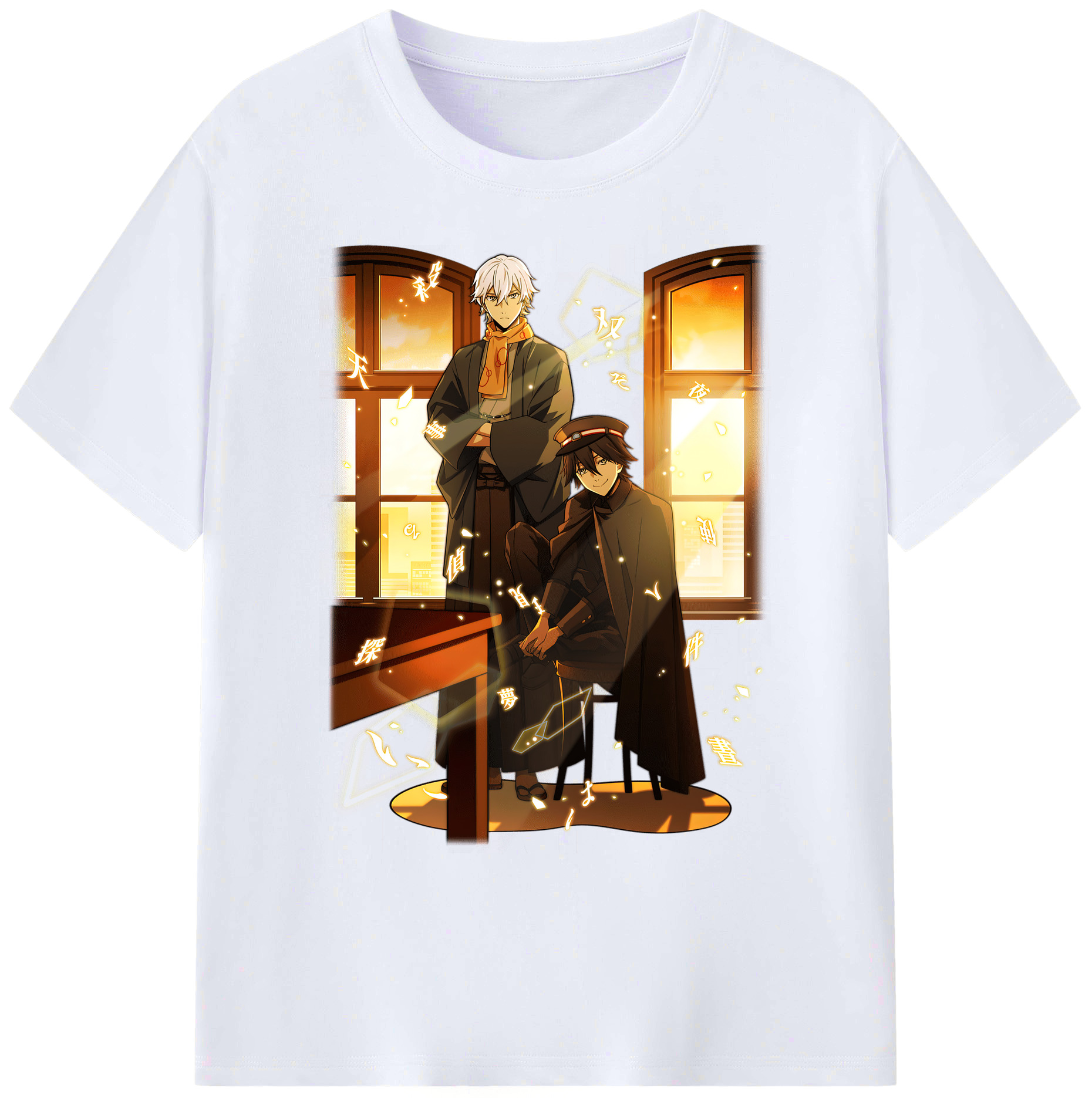 （画像用） 文豪ストレイドッグス Bungo Stray Dogs 綿100％ メンズ半袖Tシャツ｜肌触りやわらか＆通気性