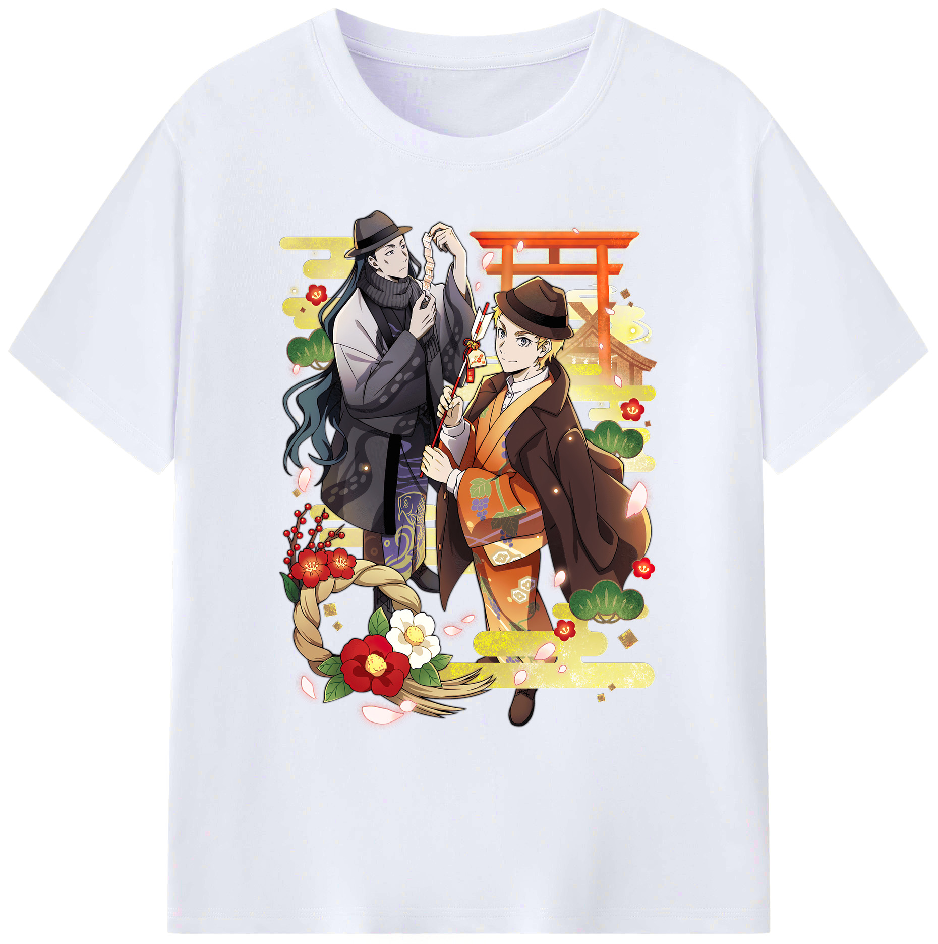 （画像用） 文豪ストレイドッグス Bungo Stray Dogs 綿100％ メンズ半袖Tシャツ｜肌触りやわらか＆通気性