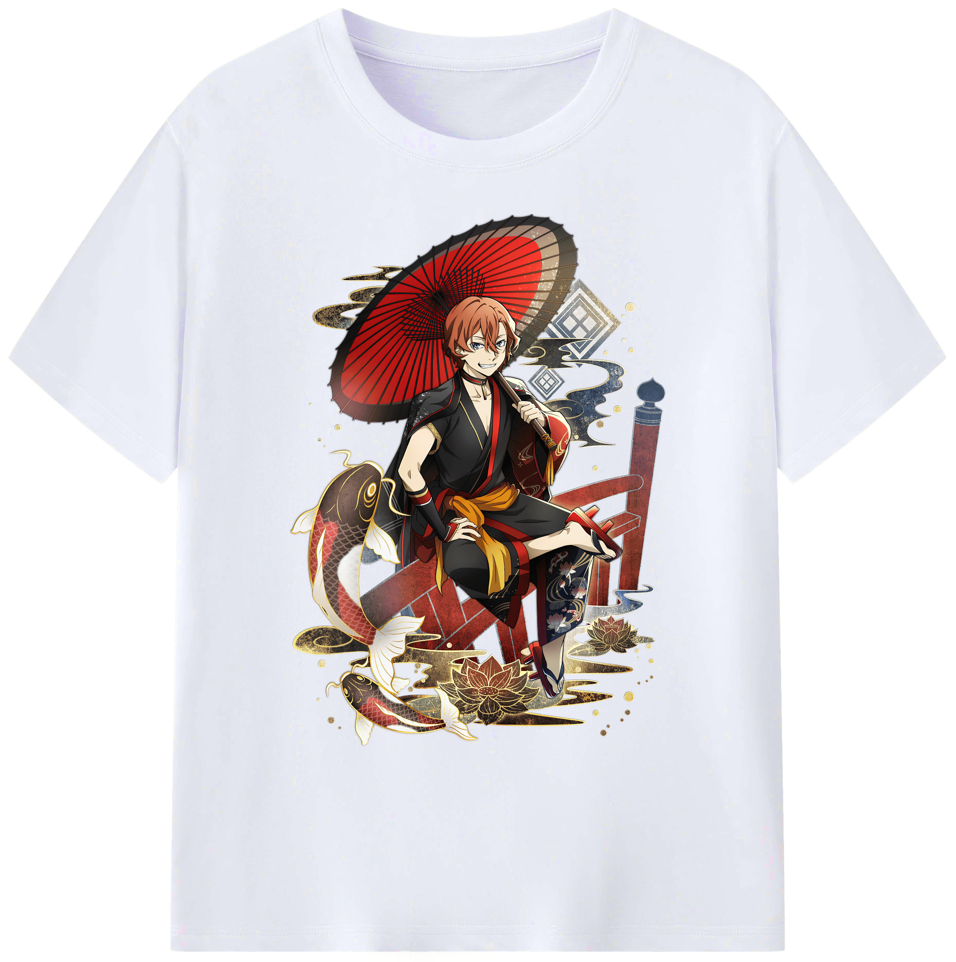 （画像用） 文豪ストレイドッグス Bungo Stray Dogs 綿100％ メンズ半袖Tシャツ｜肌触りやわらか＆通気性
