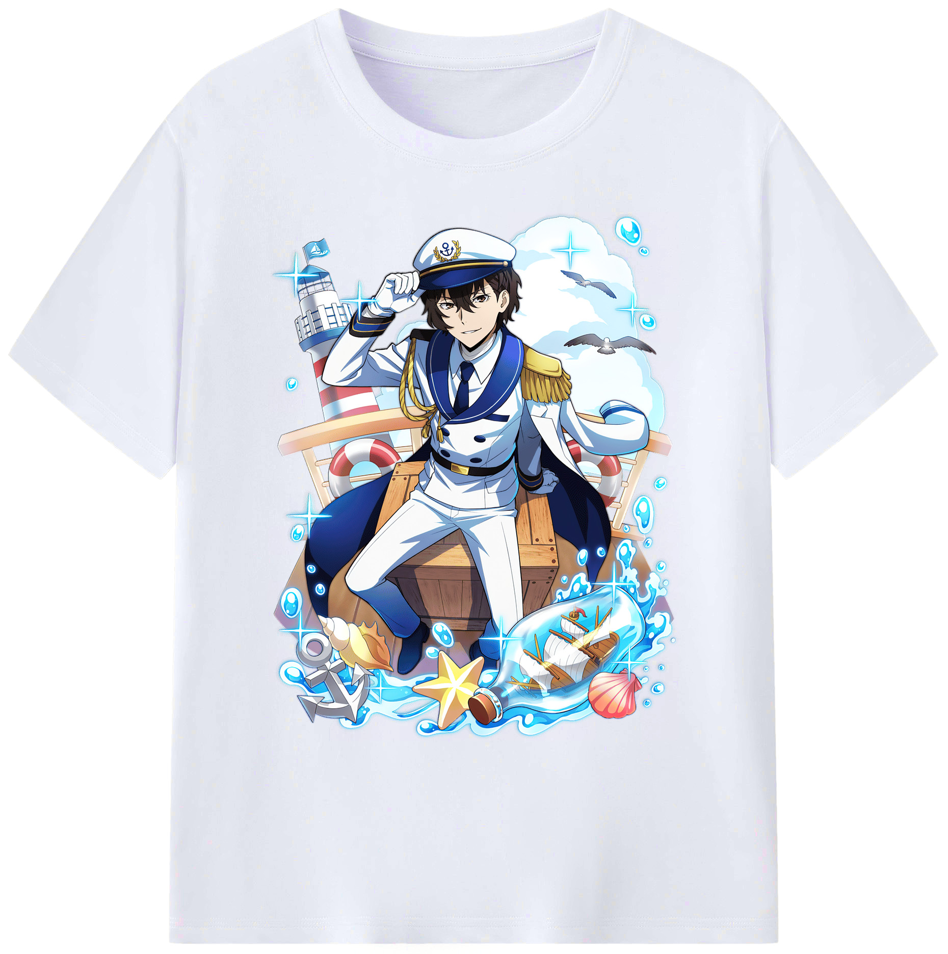 （画像用） 文豪ストレイドッグス Bungo Stray Dogs 綿100％ メンズ半袖Tシャツ｜肌触りやわらか＆通気性