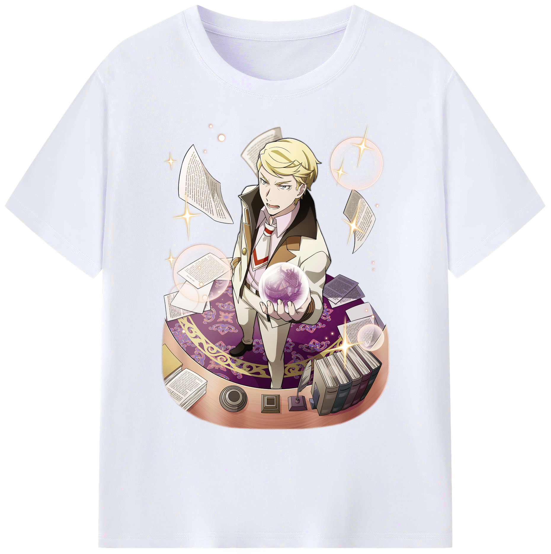 （画像用） 文豪ストレイドッグス Bungo Stray Dogs 綿100％ メンズ半袖Tシャツ｜肌触りやわらか＆通気性