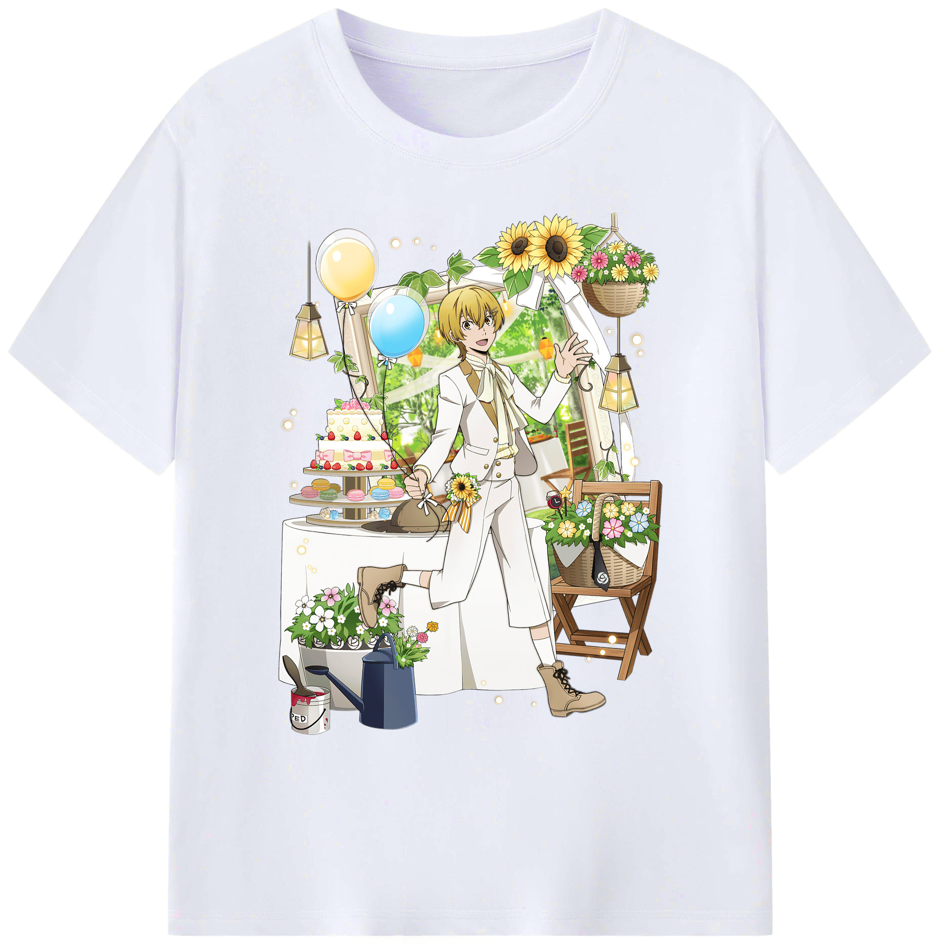 （画像用） 文豪ストレイドッグス Bungo Stray Dogs 綿100％ メンズ半袖Tシャツ｜肌触りやわらか＆通気性