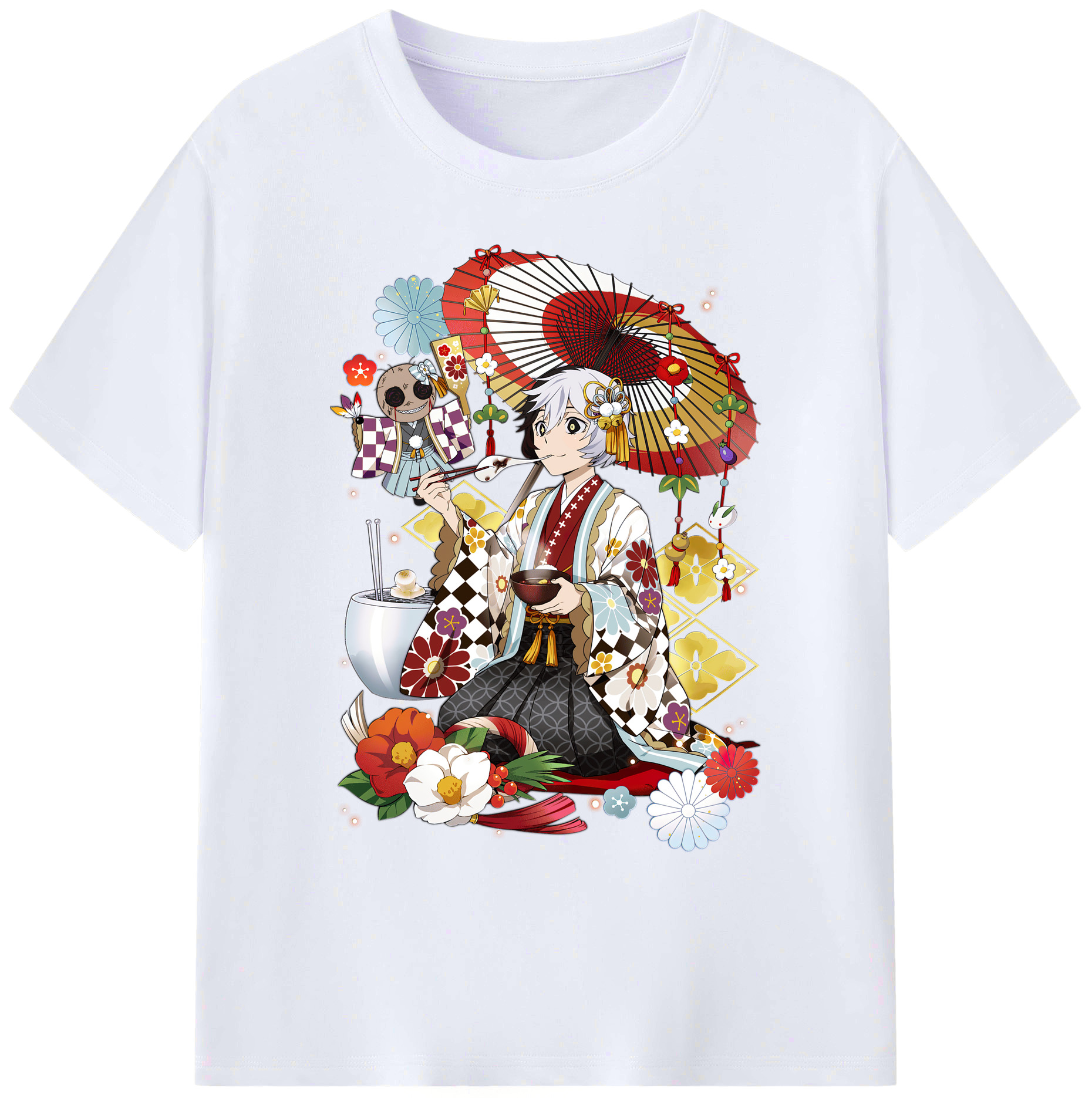 （画像用） 文豪ストレイドッグス Bungo Stray Dogs 綿100％ メンズ半袖Tシャツ｜肌触りやわらか＆通気性