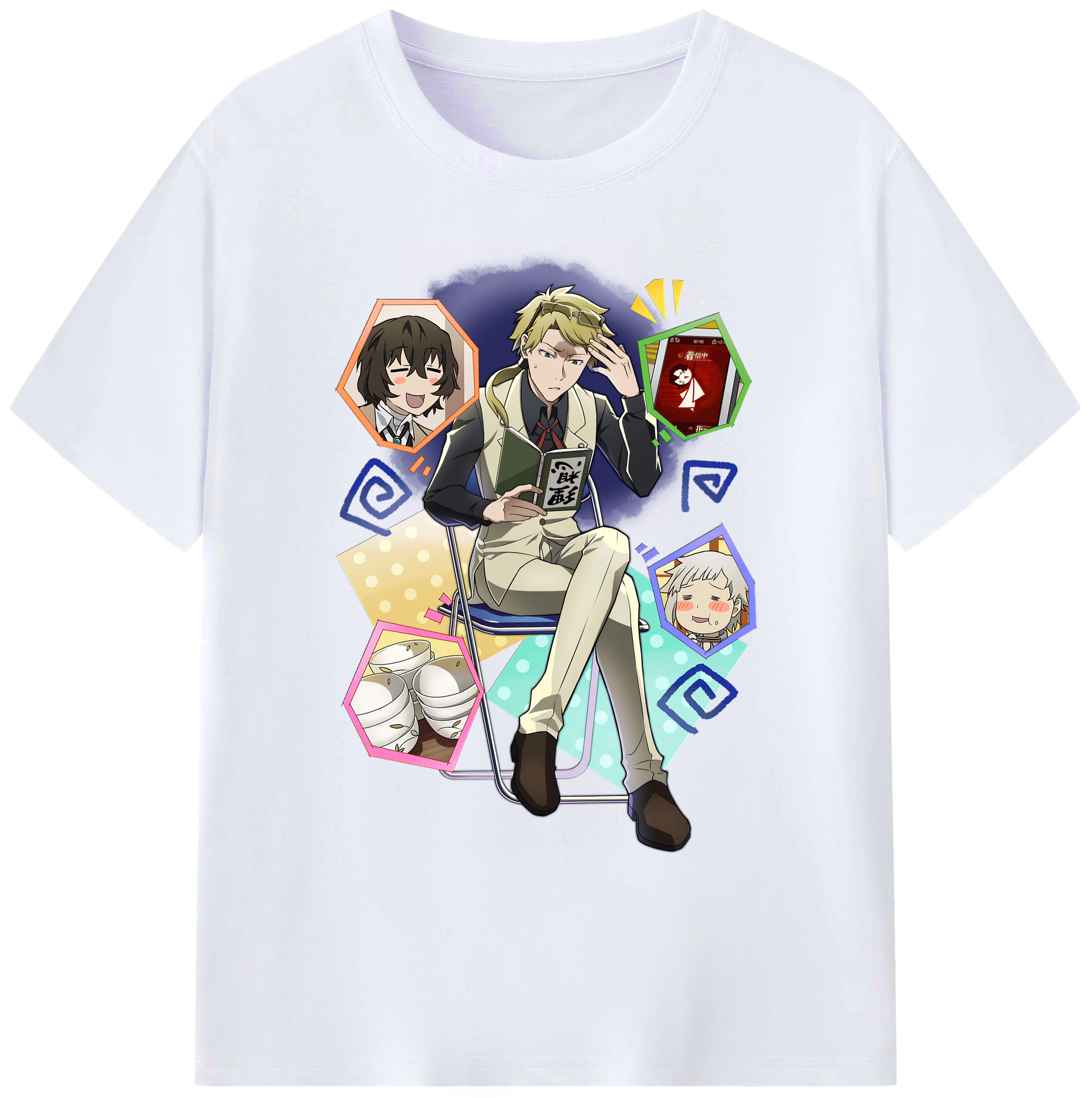 （画像用） 文豪ストレイドッグス Bungo Stray Dogs 綿100％ メンズ半袖Tシャツ｜肌触りやわらか＆通気性