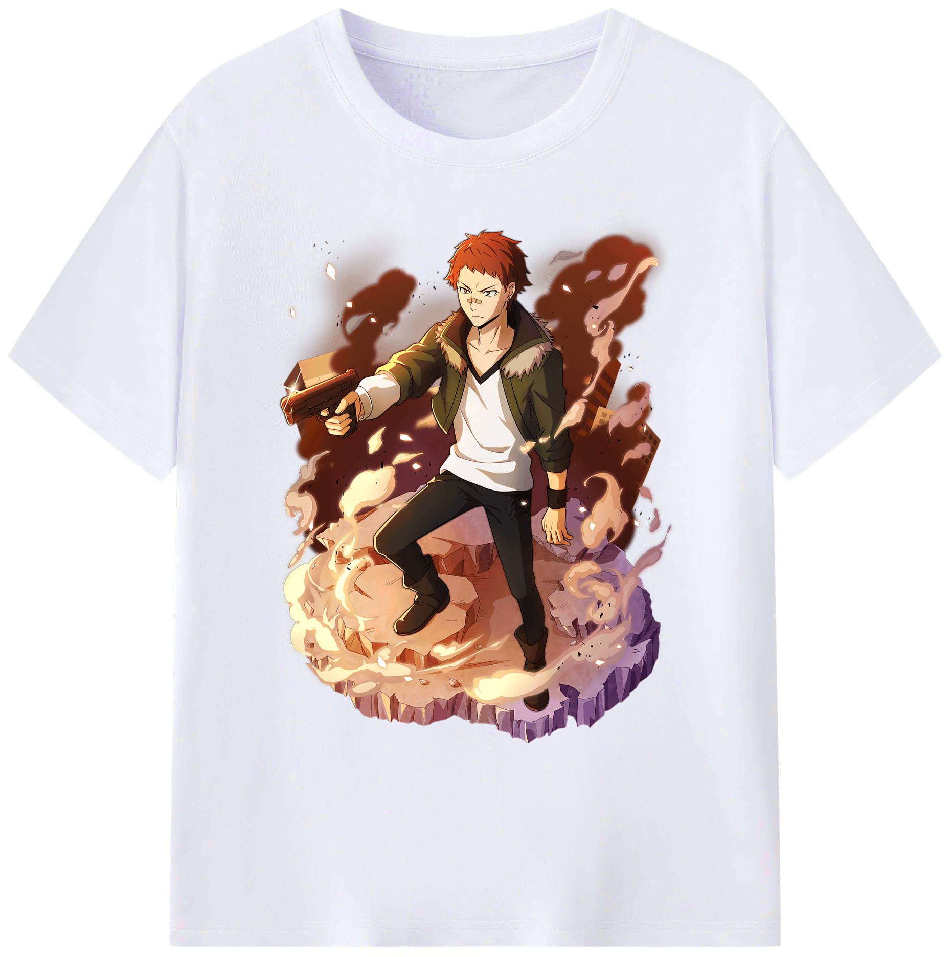 （画像用） 文豪ストレイドッグス Bungo Stray Dogs 綿100％ メンズ半袖Tシャツ｜肌触りやわらか＆通気性