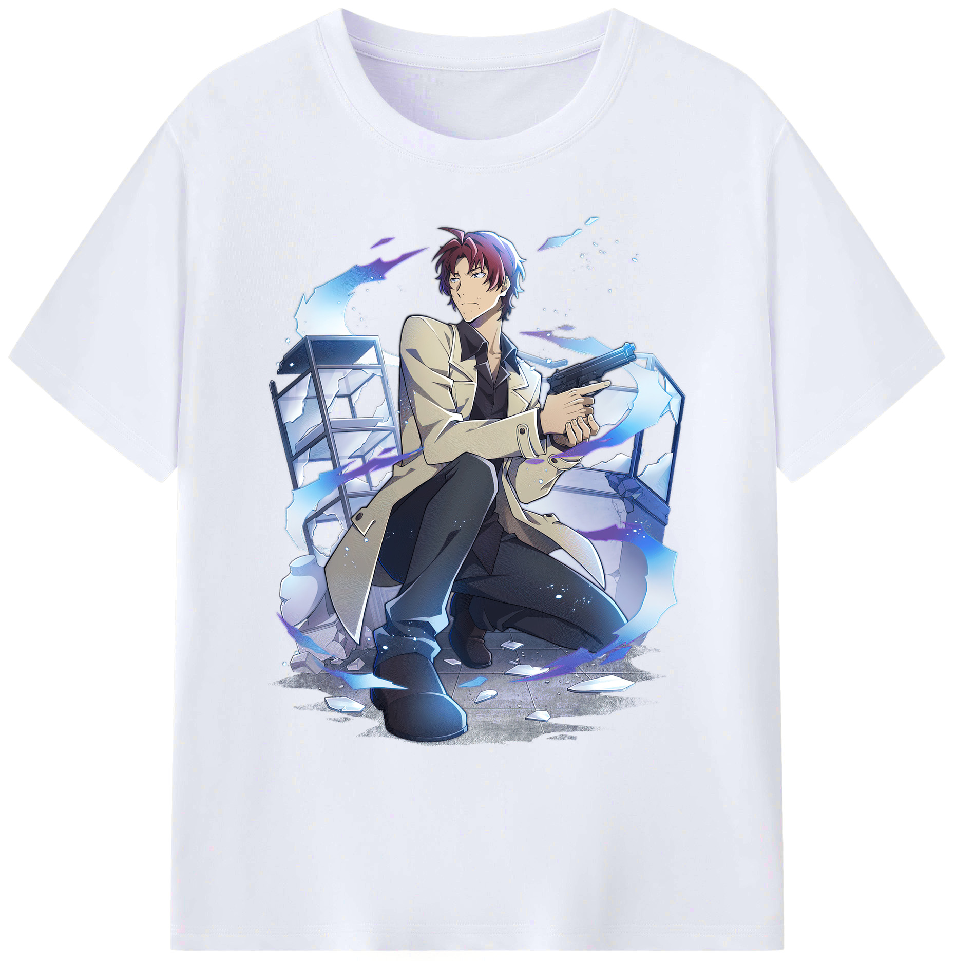 （画像用） 文豪ストレイドッグス Bungo Stray Dogs 綿100％ メンズ半袖Tシャツ｜肌触りやわらか＆通気性