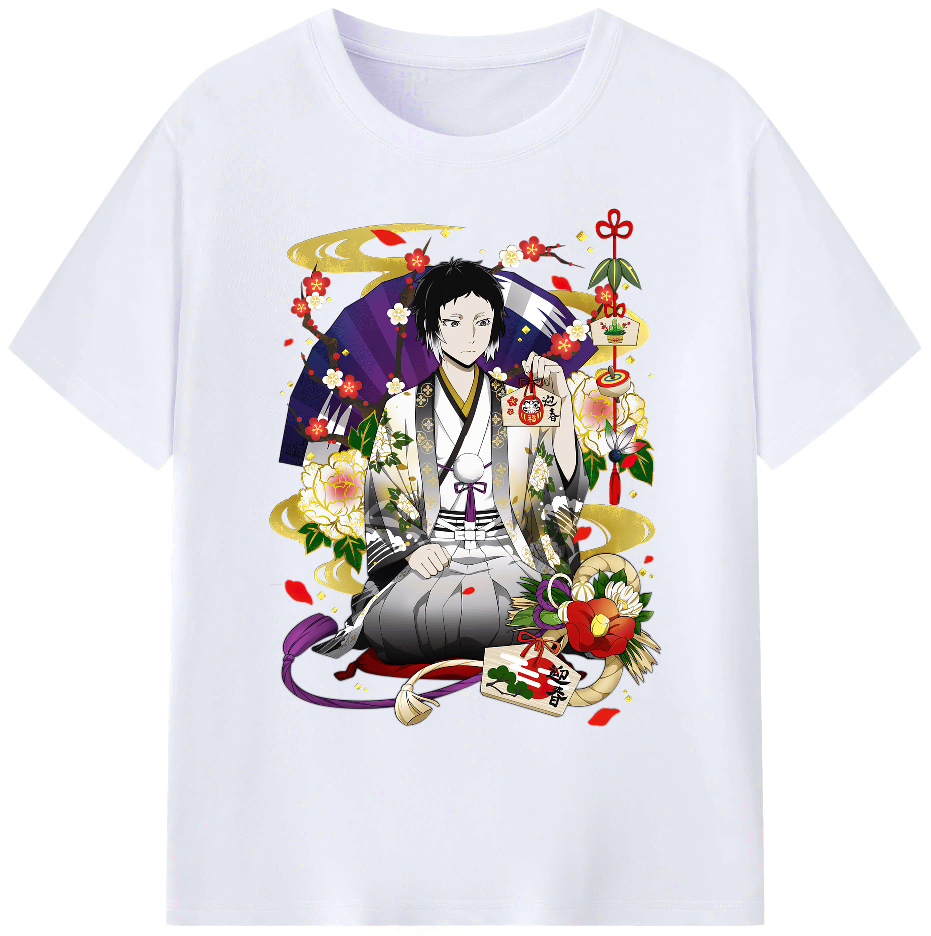 （画像用） 文豪ストレイドッグス Bungo Stray Dogs 綿100％ メンズ半袖Tシャツ｜肌触りやわらか＆通気性