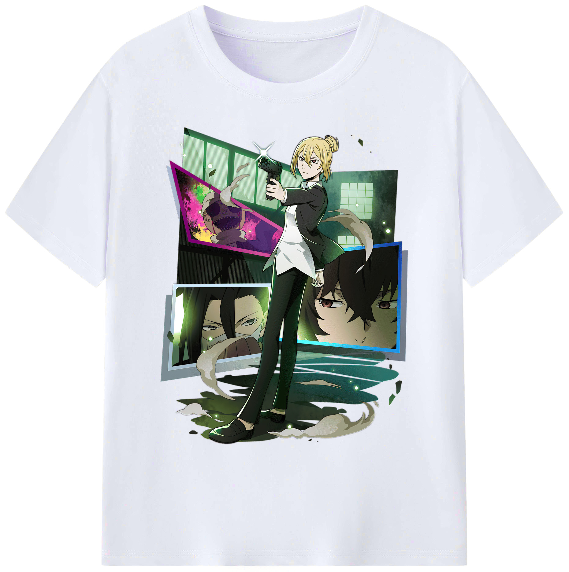 （画像用） 文豪ストレイドッグス Bungo Stray Dogs 綿100％ メンズ半袖Tシャツ｜肌触りやわらか＆通気性