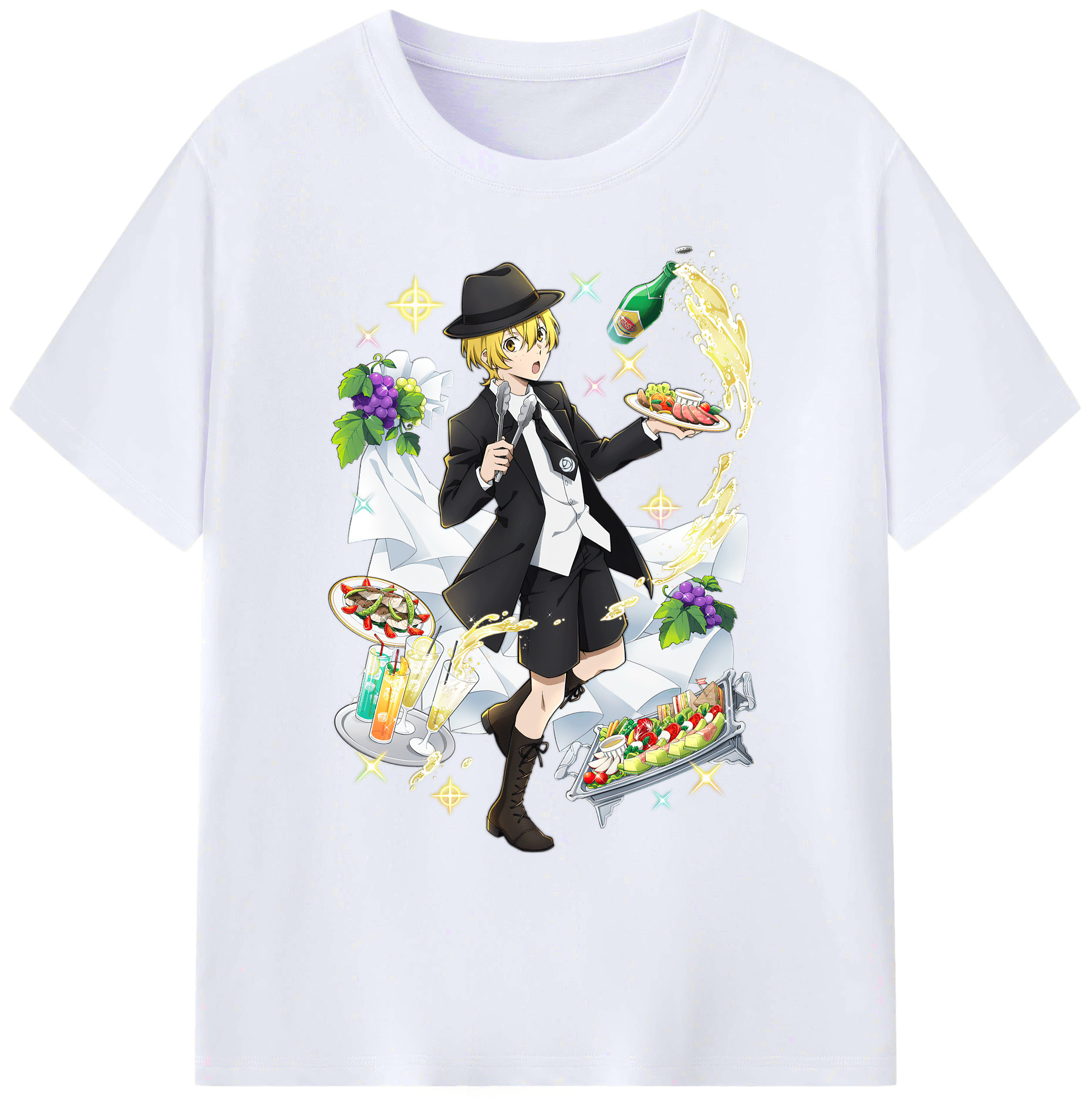 （画像用） 文豪ストレイドッグス Bungo Stray Dogs 綿100％ メンズ半袖Tシャツ｜肌触りやわらか＆通気性