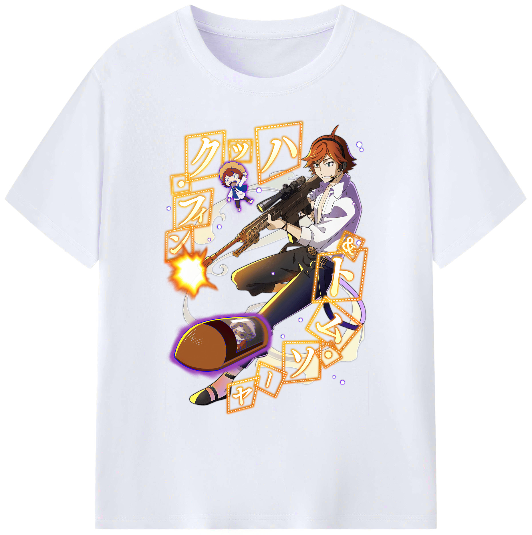 （画像用） 文豪ストレイドッグス Bungo Stray Dogs 綿100％ メンズ半袖Tシャツ｜肌触りやわらか＆通気性