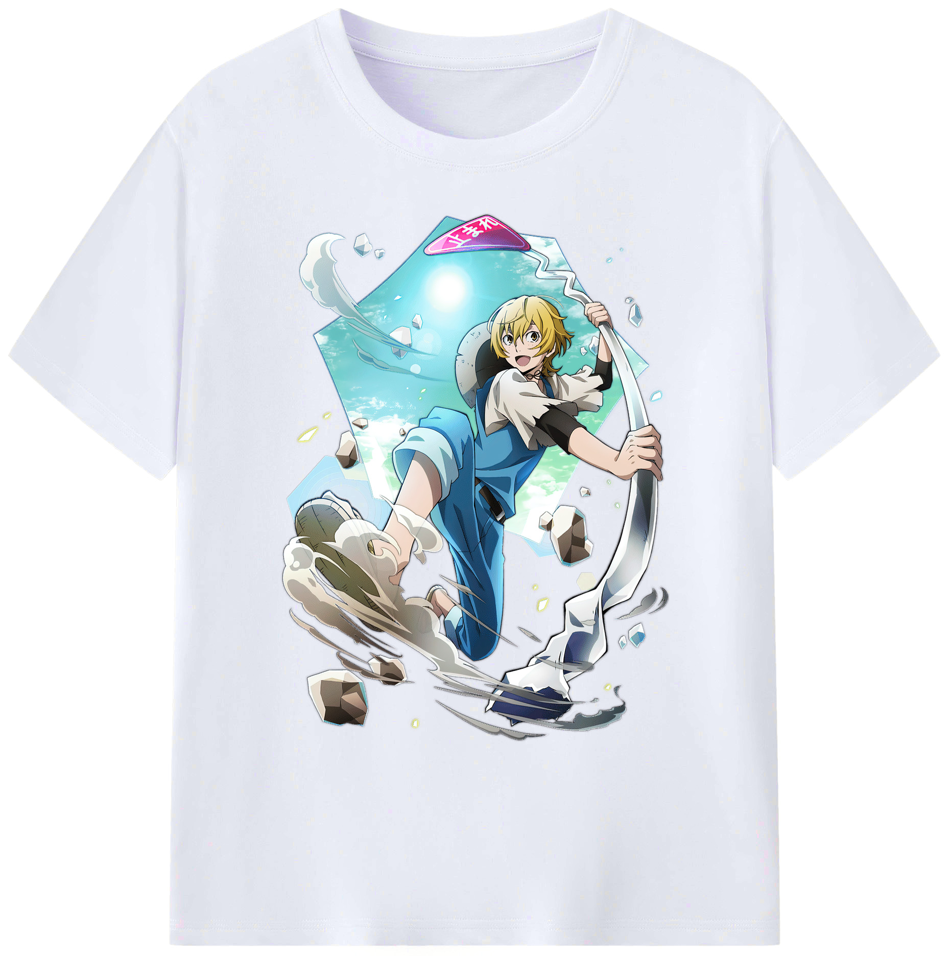 （画像用） 文豪ストレイドッグス Bungo Stray Dogs 綿100％ メンズ半袖Tシャツ｜肌触りやわらか＆通気性