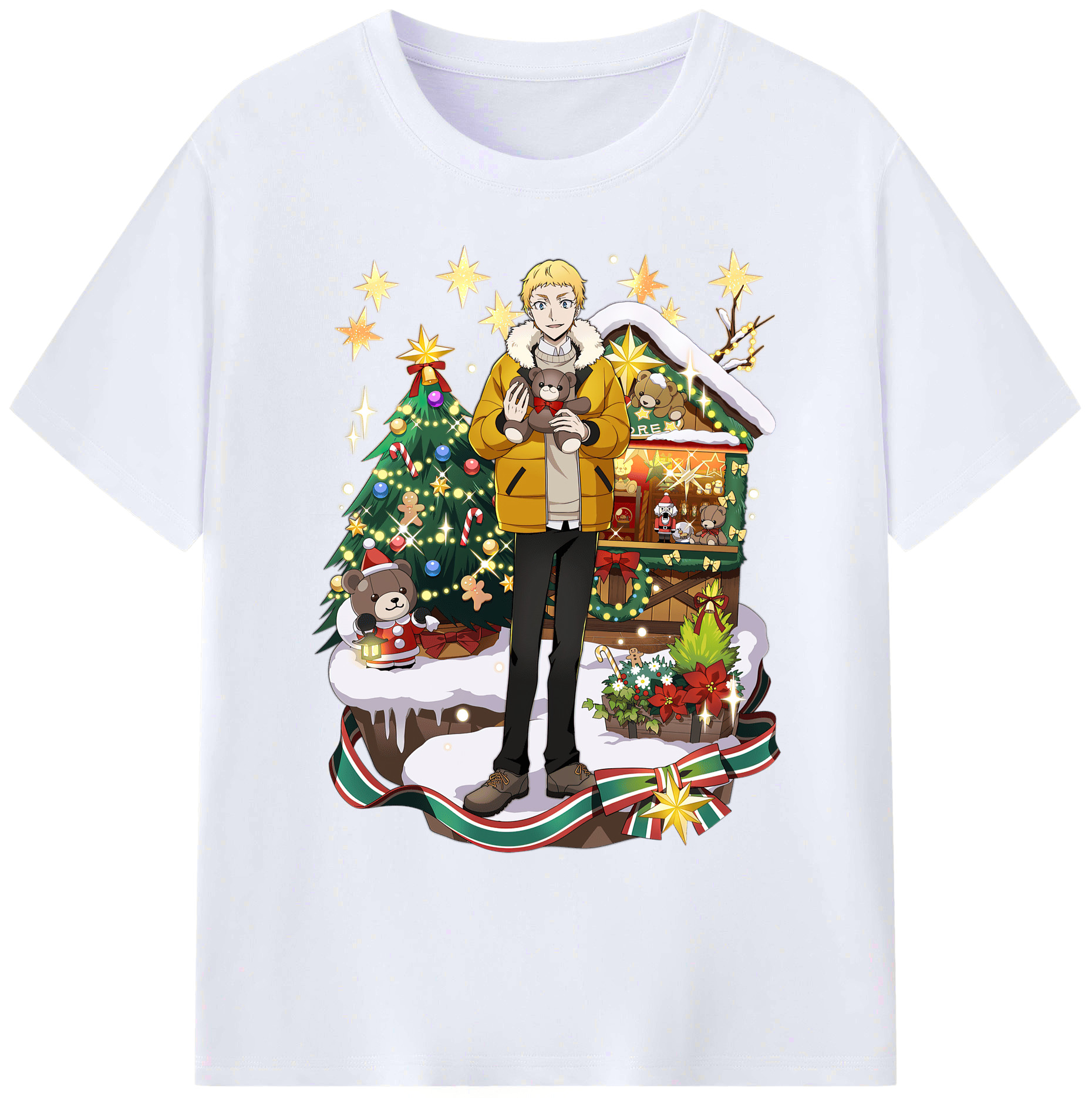 （画像用） 文豪ストレイドッグス Bungo Stray Dogs 綿100％ メンズ半袖Tシャツ｜肌触りやわらか＆通気性