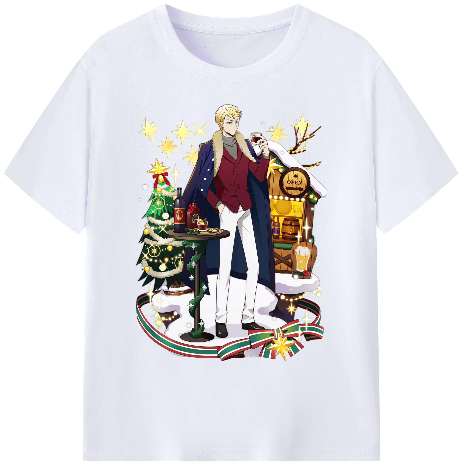 （画像用） 文豪ストレイドッグス Bungo Stray Dogs 綿100％ メンズ半袖Tシャツ｜肌触りやわらか＆通気性