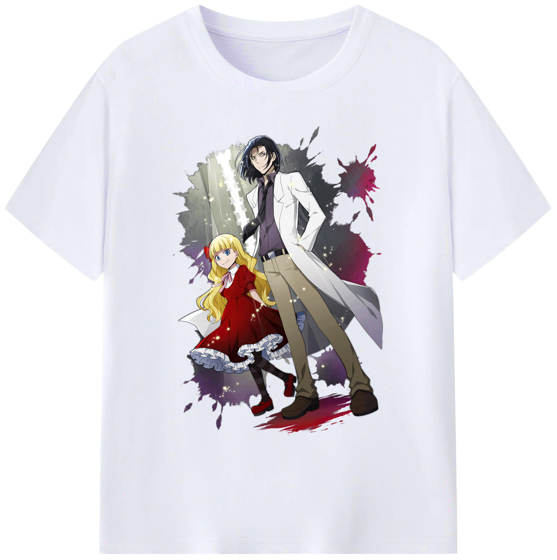 （画像用） 文豪ストレイドッグス Bungo Stray Dogs 綿100％ メンズ半袖Tシャツ｜肌触りやわらか＆通気性