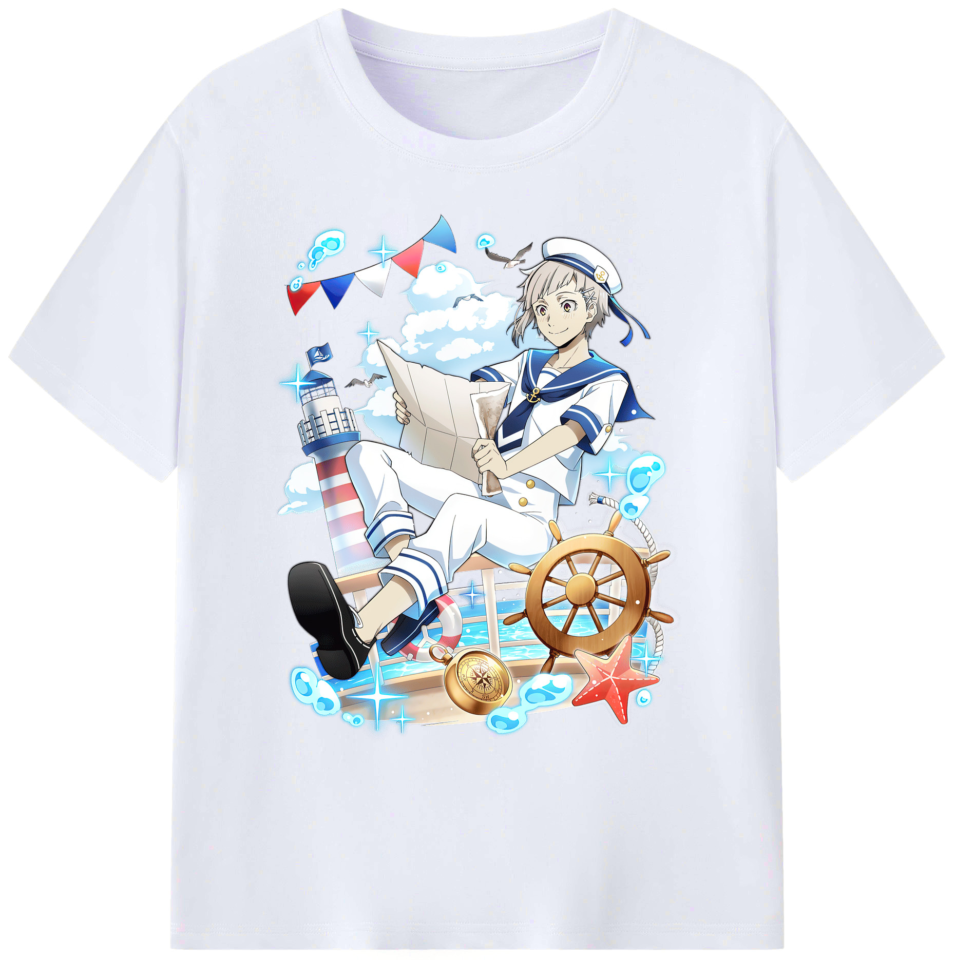 （画像用） 文豪ストレイドッグス Bungo Stray Dogs 綿100％ メンズ半袖Tシャツ｜肌触りやわらか＆通気性