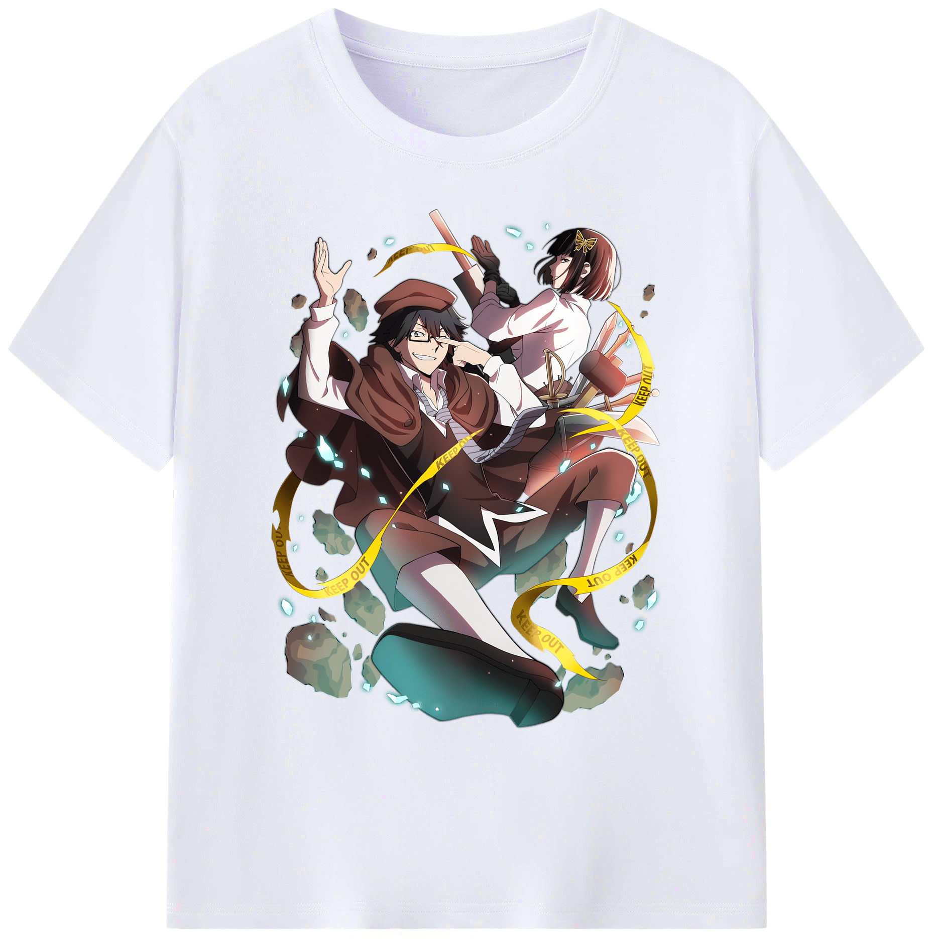 （画像用） 文豪ストレイドッグス Bungo Stray Dogs 綿100％ メンズ半袖Tシャツ｜肌触りやわらか＆通気性