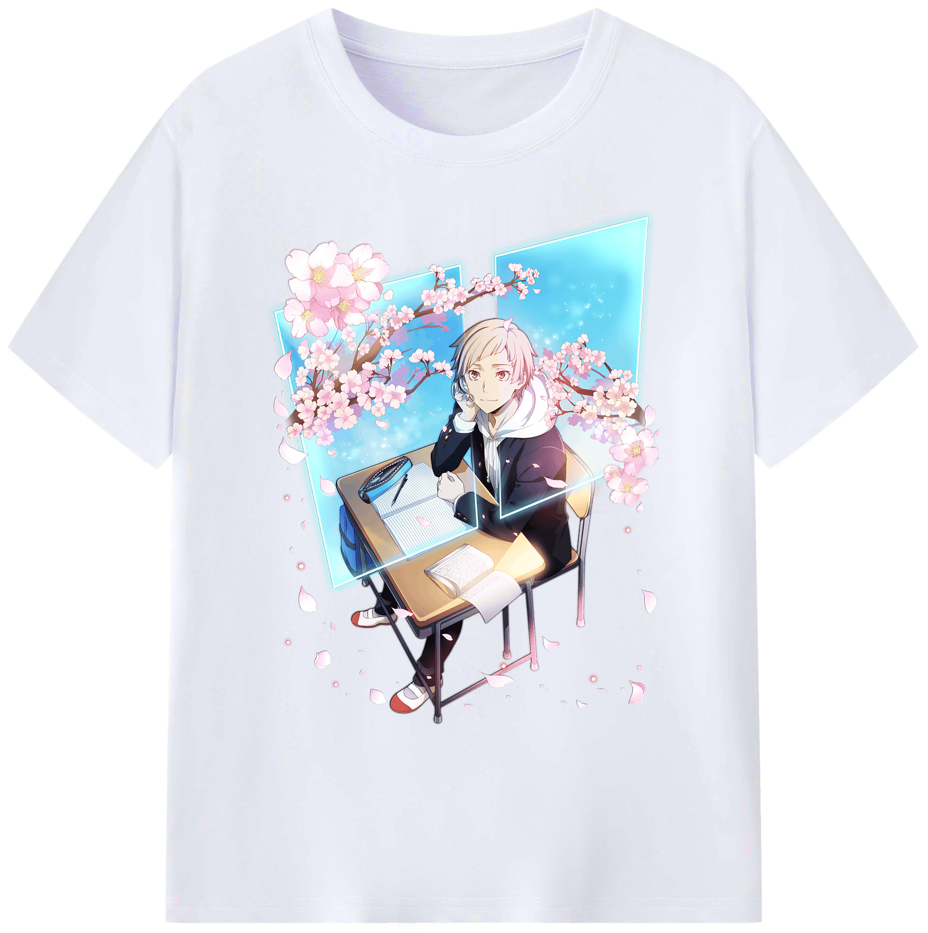 （画像用） 文豪ストレイドッグス Bungo Stray Dogs 綿100％ メンズ半袖Tシャツ｜肌触りやわらか＆通気性