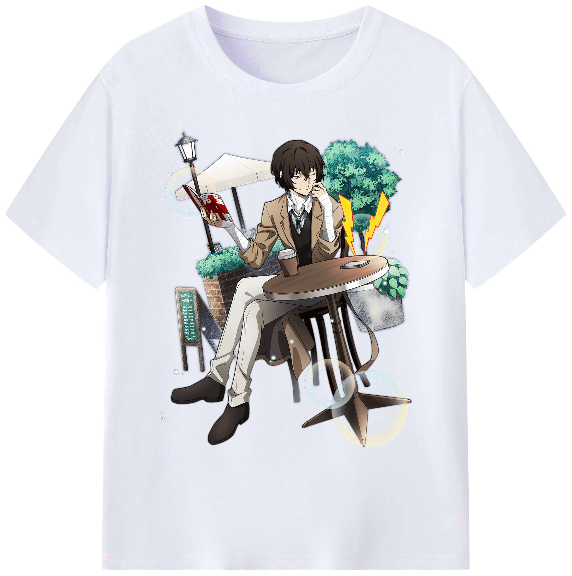 （画像用） 文豪ストレイドッグス Bungo Stray Dogs 綿100％ メンズ半袖Tシャツ｜肌触りやわらか＆通気性