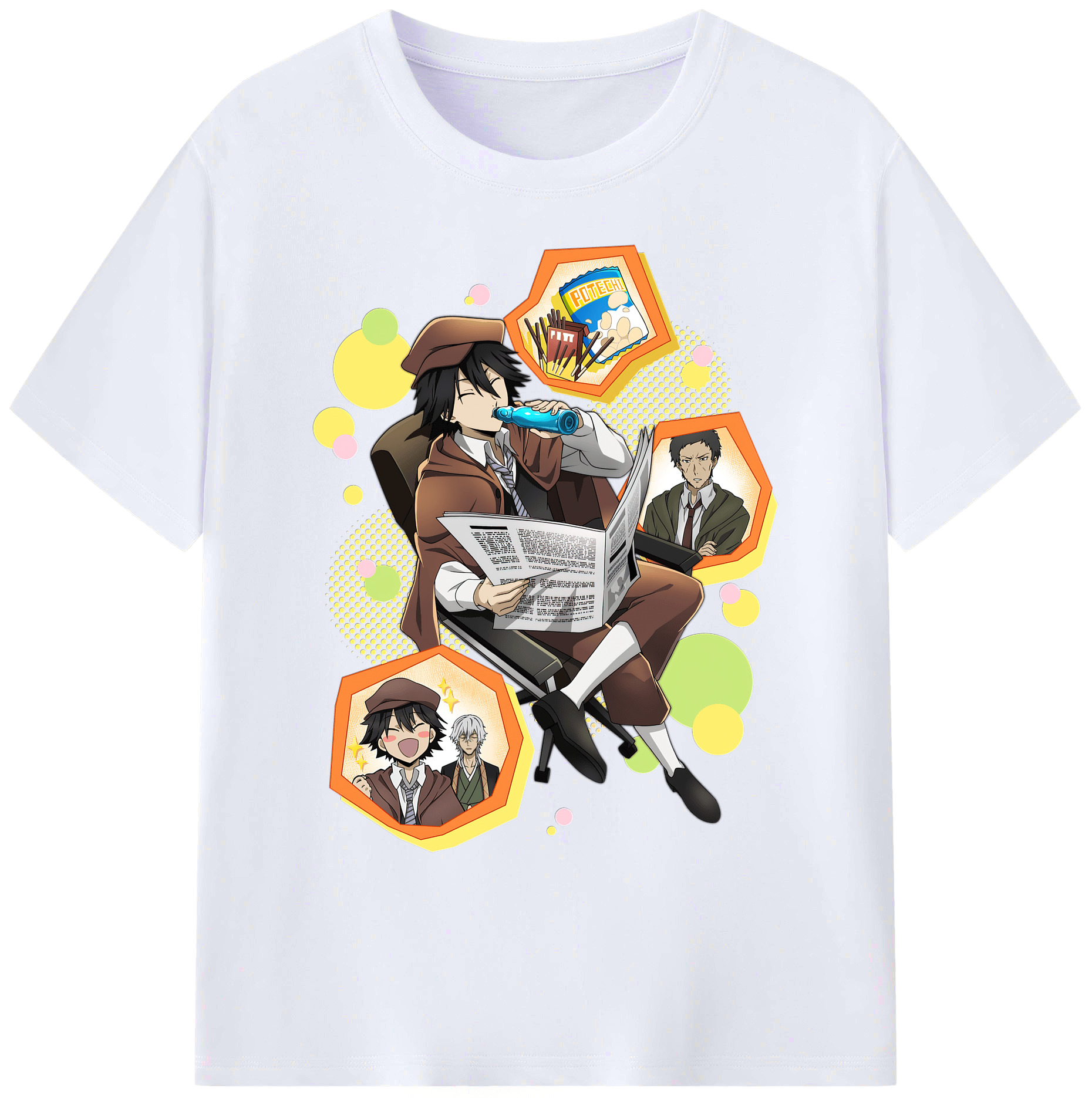 （画像用） 文豪ストレイドッグス Bungo Stray Dogs 綿100％ メンズ半袖Tシャツ｜肌触りやわらか＆通気性