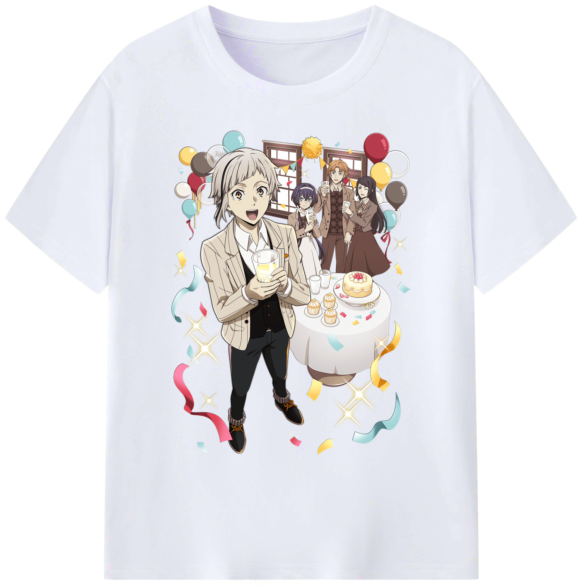 （画像用） 文豪ストレイドッグス Bungo Stray Dogs 綿100％ メンズ半袖Tシャツ｜肌触りやわらか＆通気性