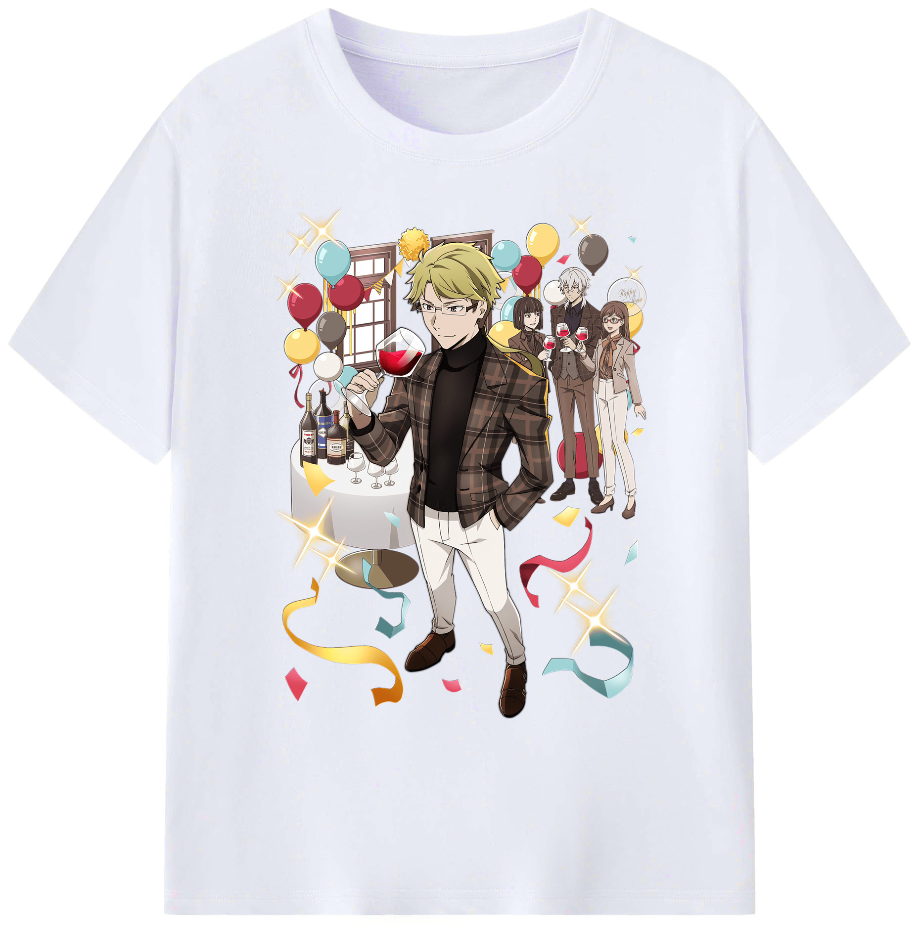 （画像用） 文豪ストレイドッグス Bungo Stray Dogs 綿100％ メンズ半袖Tシャツ｜肌触りやわらか＆通気性