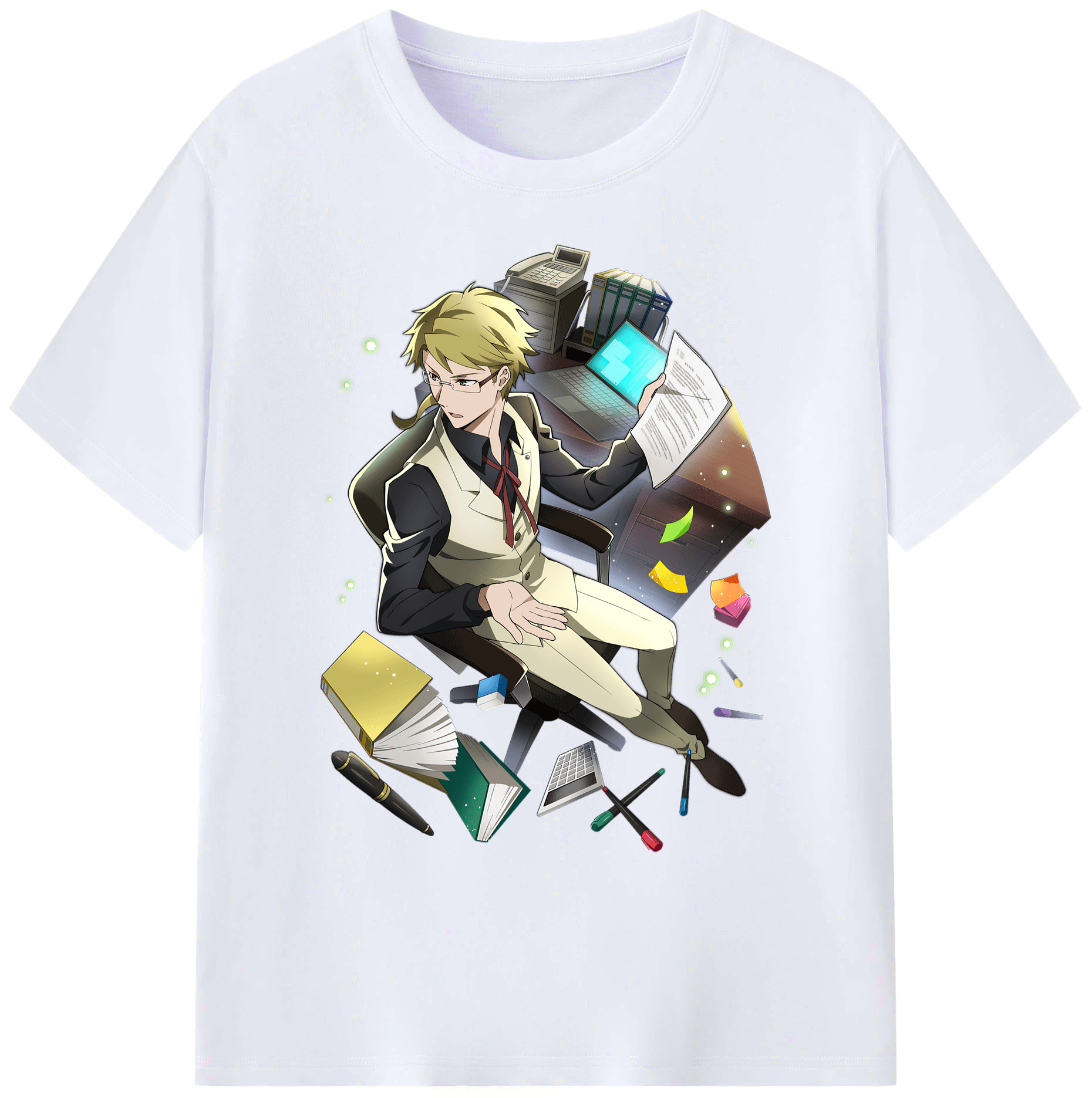 （画像用） 文豪ストレイドッグス Bungo Stray Dogs 綿100％ メンズ半袖Tシャツ｜肌触りやわらか＆通気性