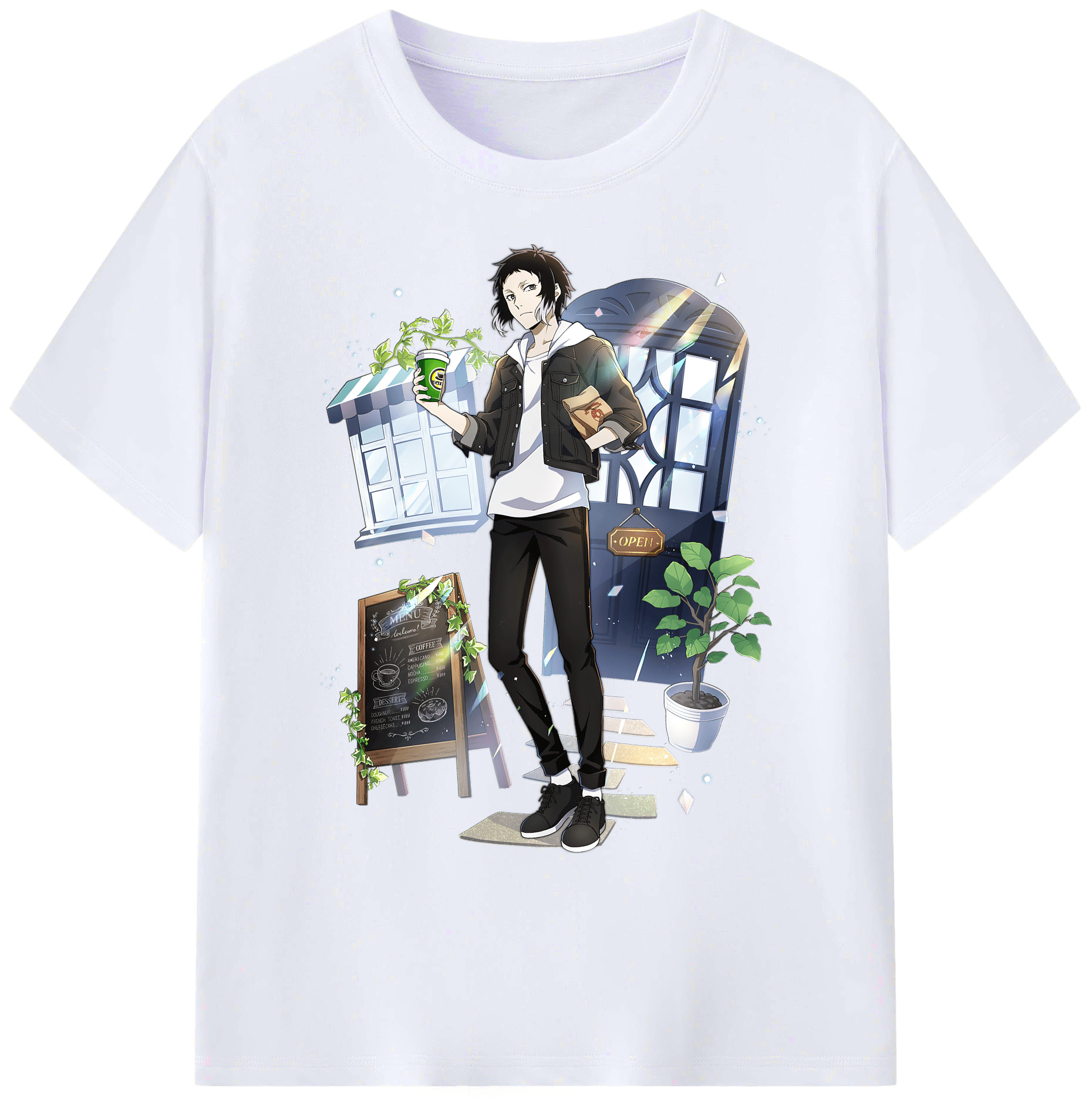 （画像用） 文豪ストレイドッグス Bungo Stray Dogs 綿100％ メンズ半袖Tシャツ｜肌触りやわらか＆通気性
