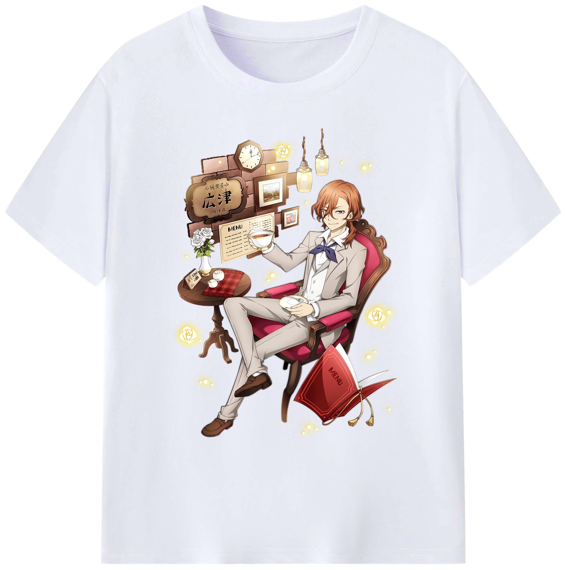 （画像用） 文豪ストレイドッグス Bungo Stray Dogs 綿100％ メンズ半袖Tシャツ｜肌触りやわらか＆通気性
