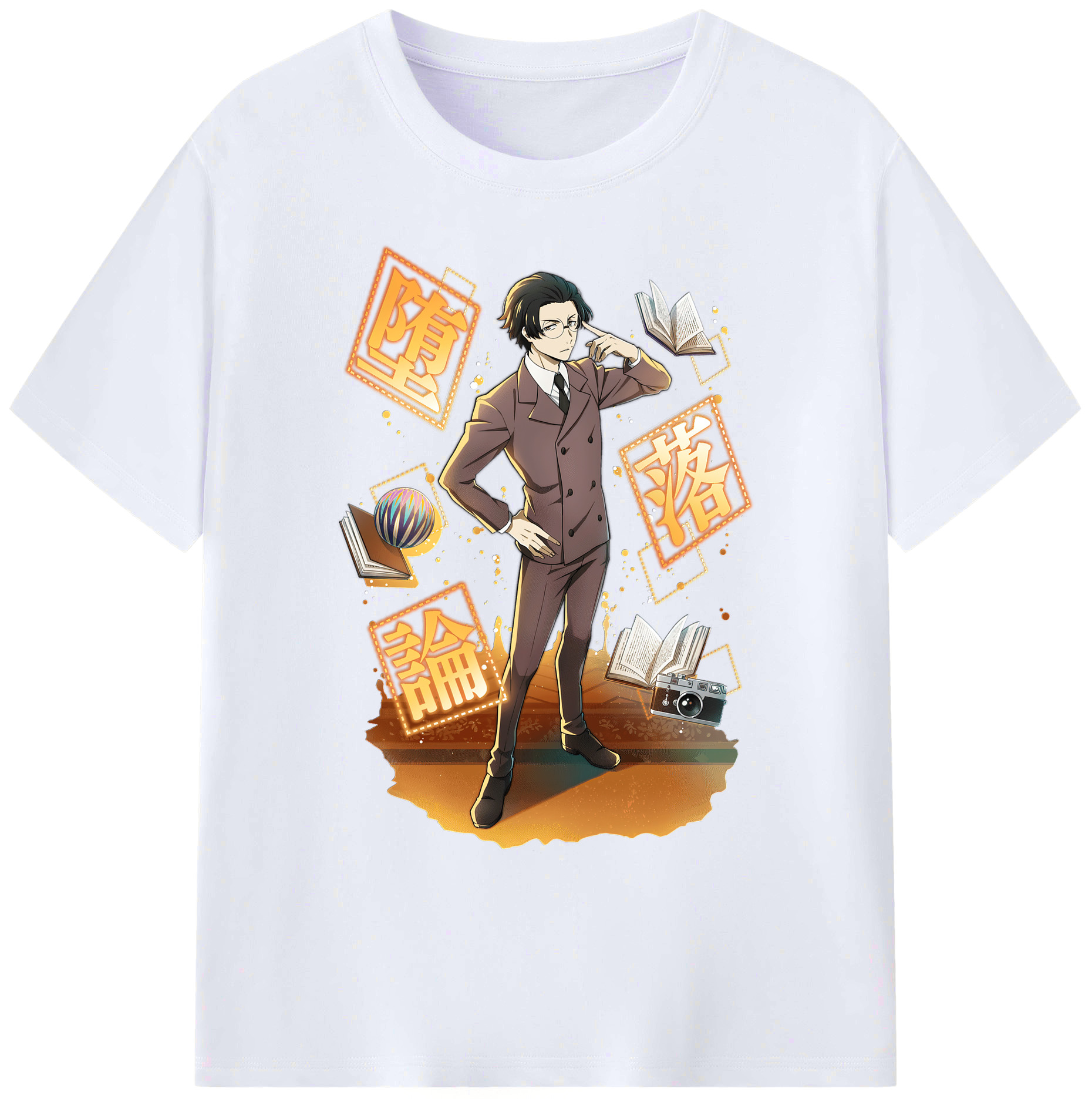 （画像用） 文豪ストレイドッグス Bungo Stray Dogs 綿100％ メンズ半袖Tシャツ｜肌触りやわらか＆通気性