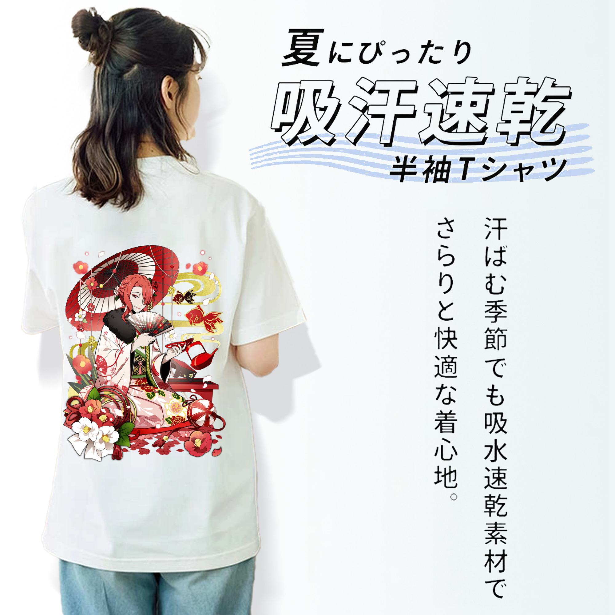 文豪ストレイドッグス Bungo Stray Dogs レディース半袖Tシャツ(バックプリント)