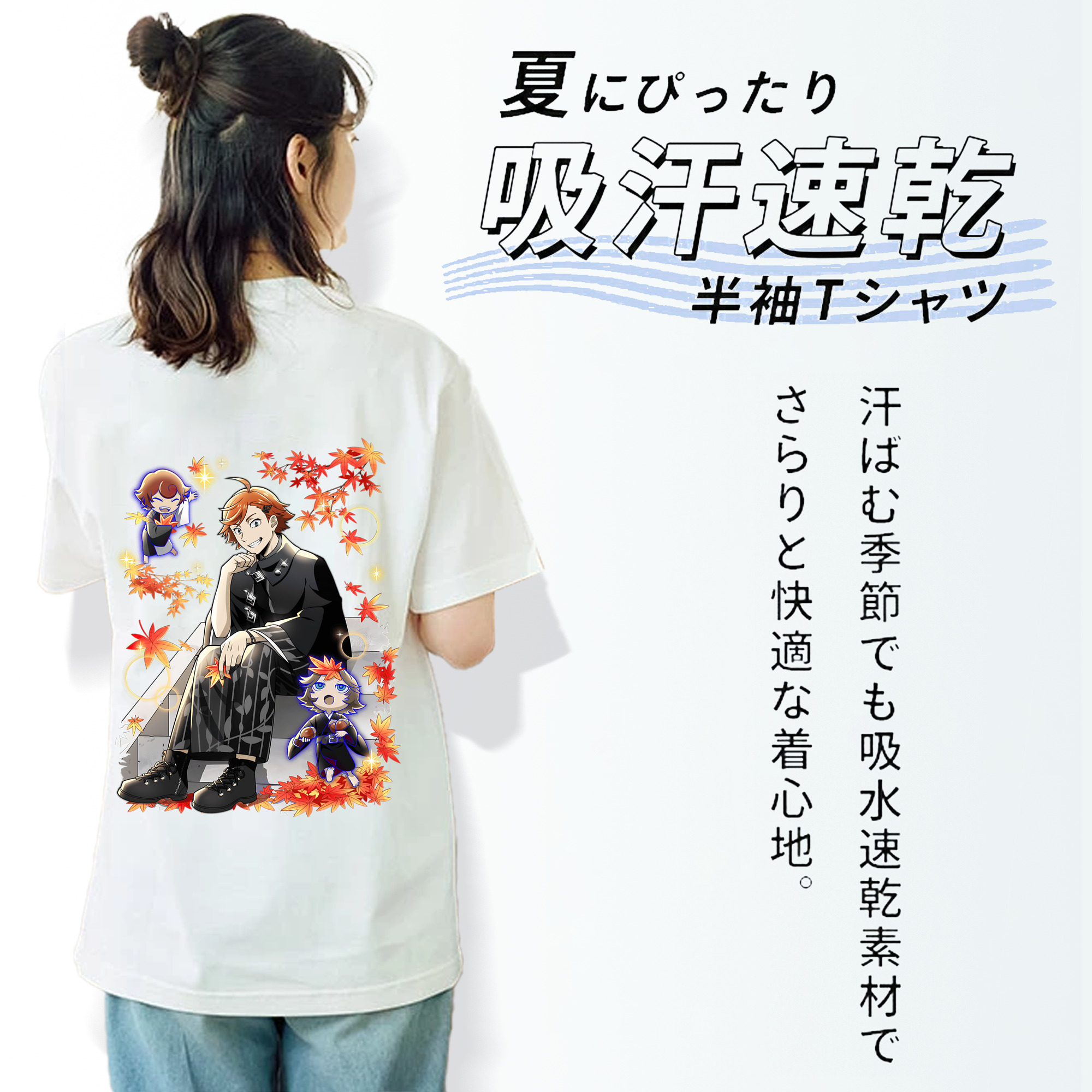 文豪ストレイドッグス Bungo Stray Dogs レディース半袖Tシャツ(バックプリント)