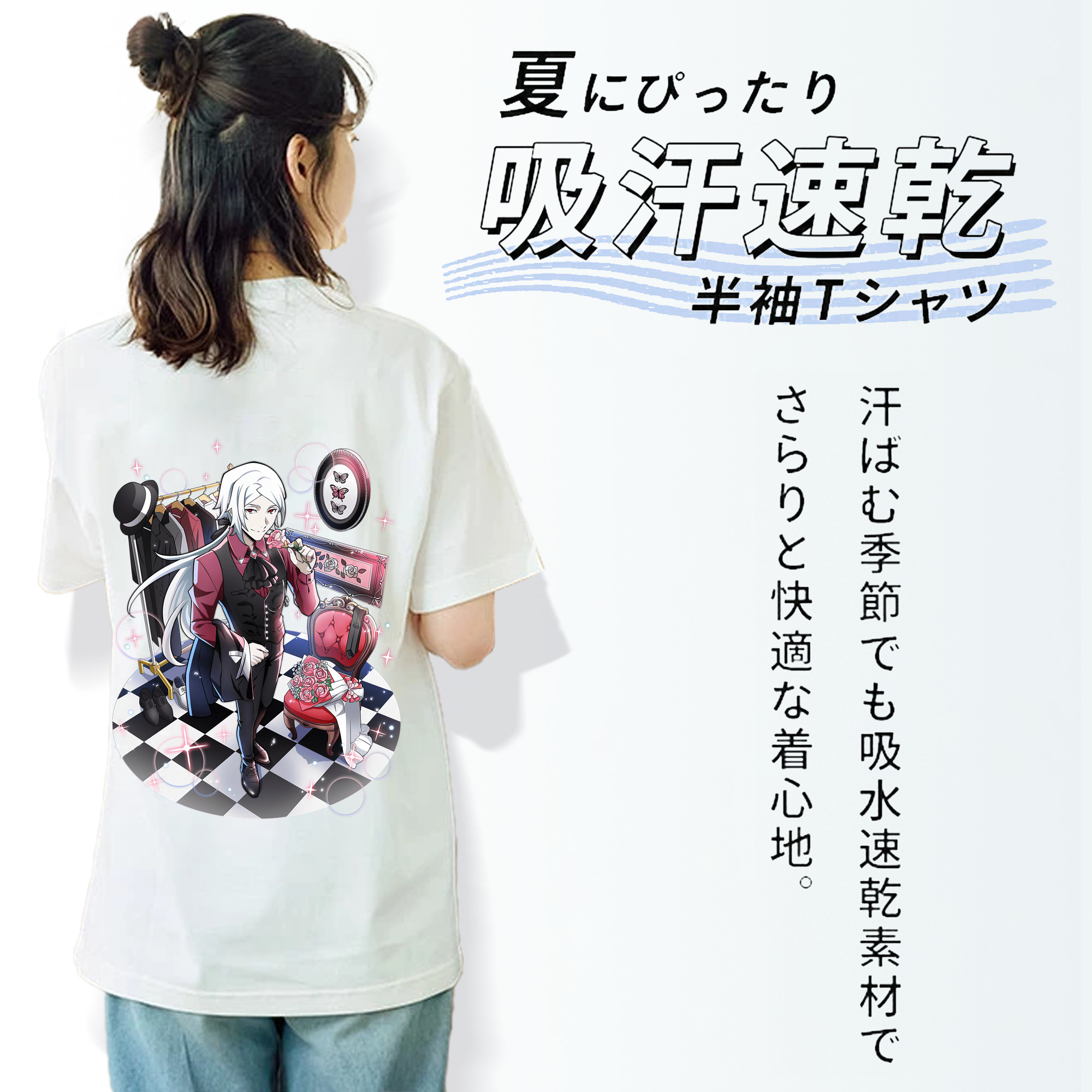文豪ストレイドッグス Bungo Stray Dogs レディース半袖Tシャツ(バックプリント)