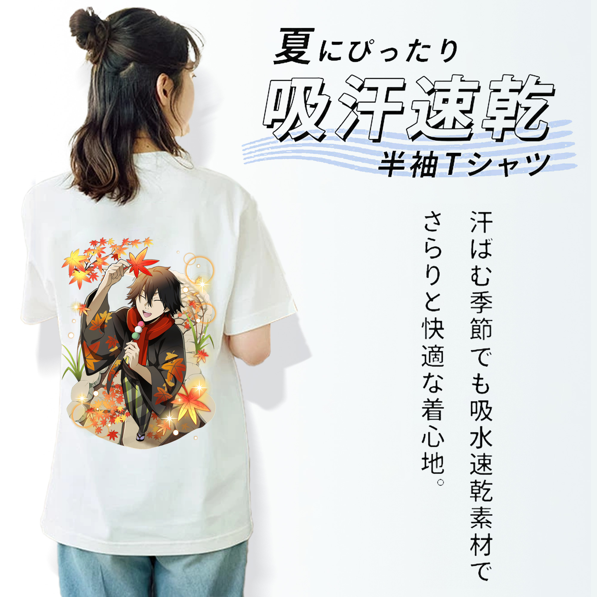 文豪ストレイドッグス Bungo Stray Dogs レディース半袖Tシャツ(バックプリント)