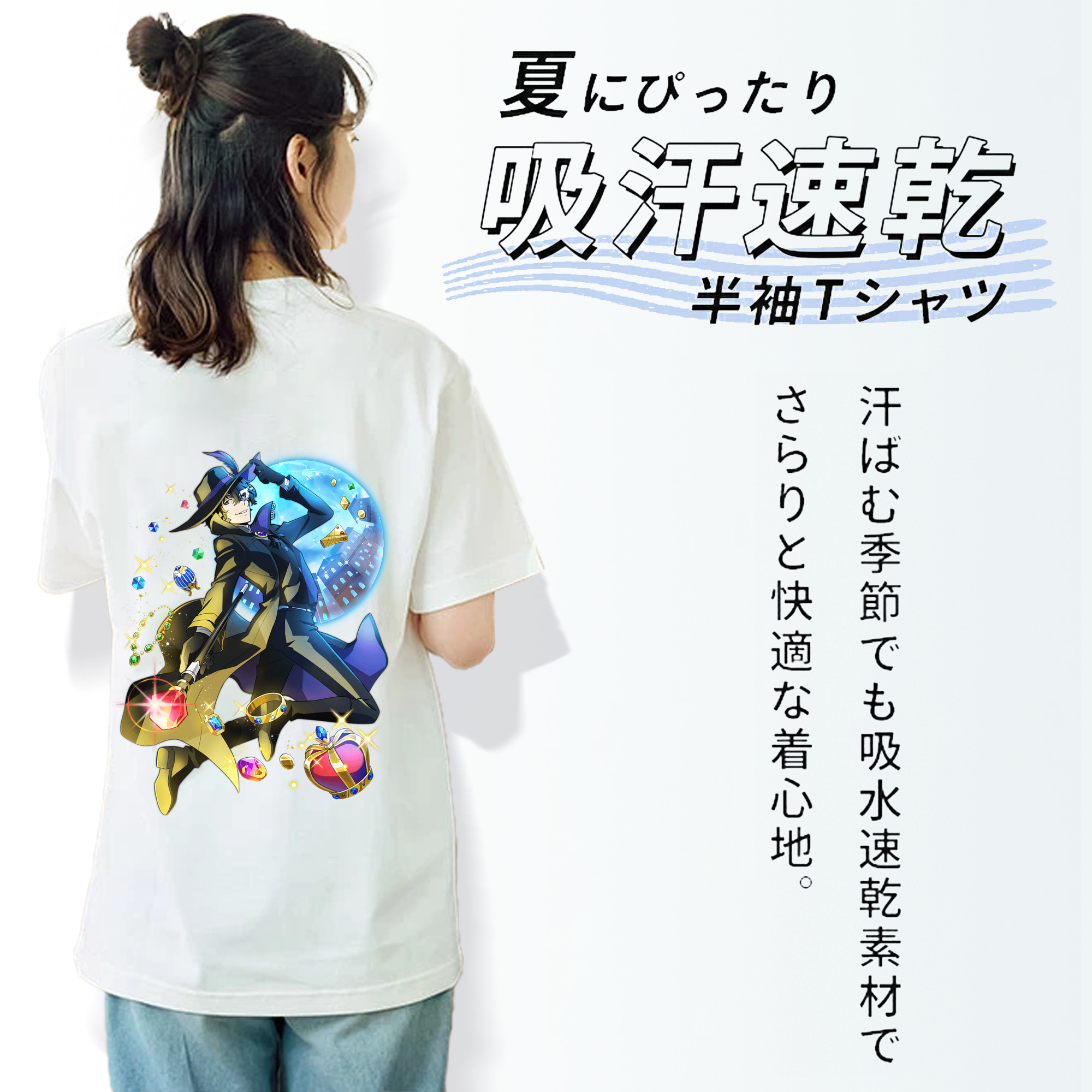 文豪ストレイドッグス Bungo Stray Dogs レディース半袖Tシャツ(バックプリント)