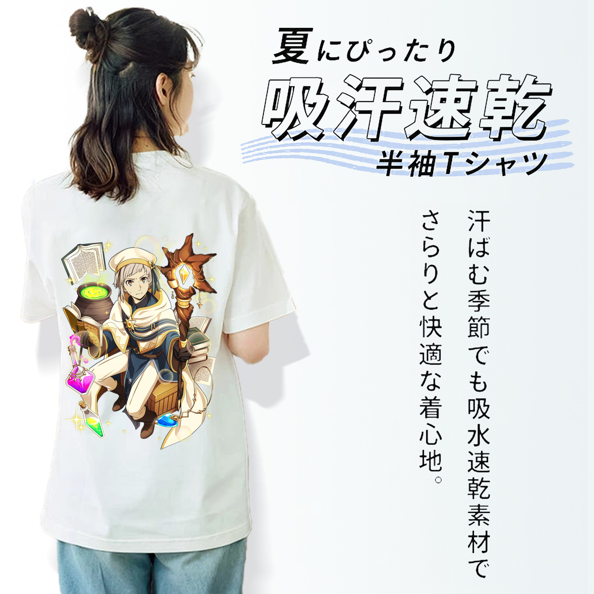 文豪ストレイドッグス Bungo Stray Dogs レディース半袖Tシャツ(バックプリント)