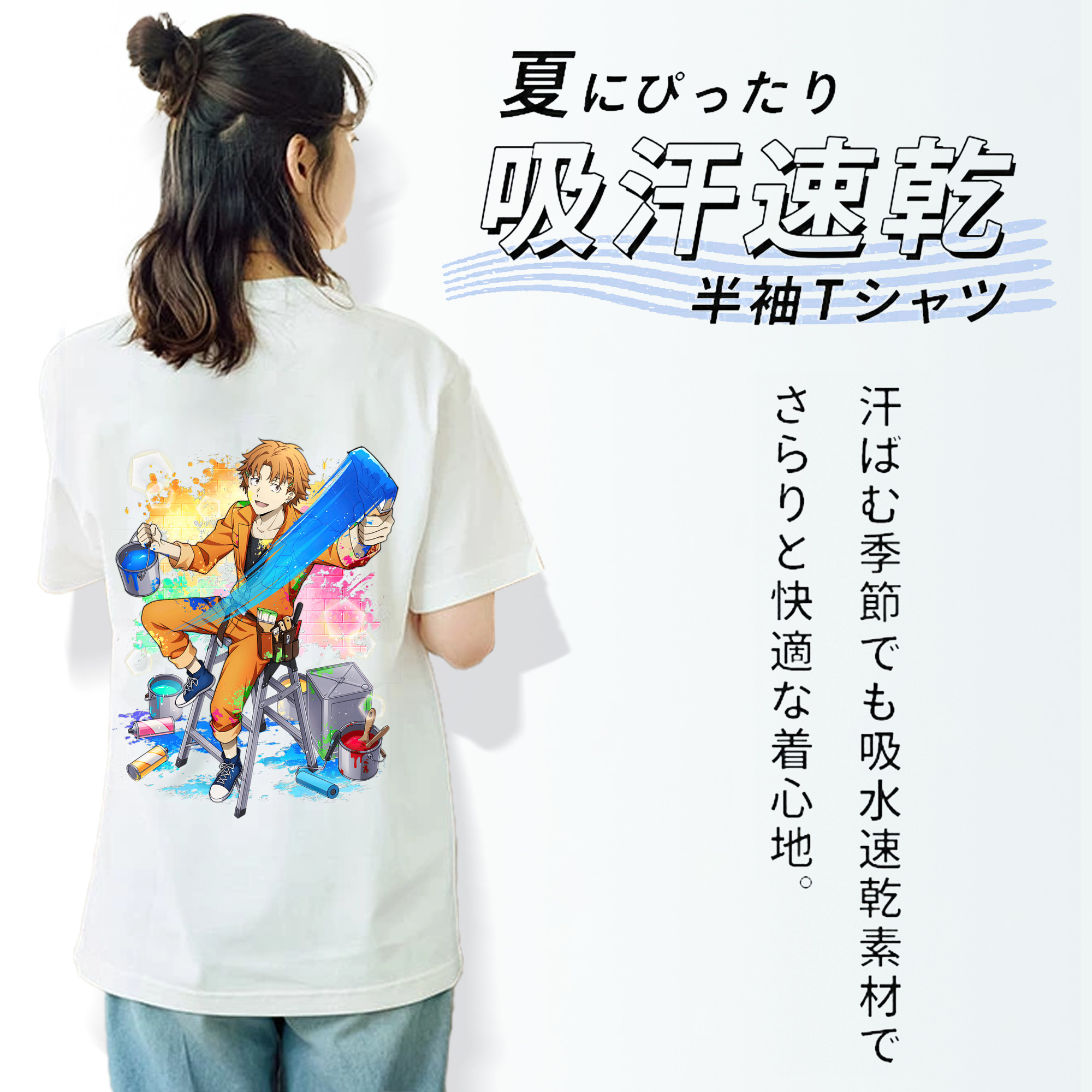 文豪ストレイドッグス Bungo Stray Dogs レディース半袖Tシャツ(バックプリント)