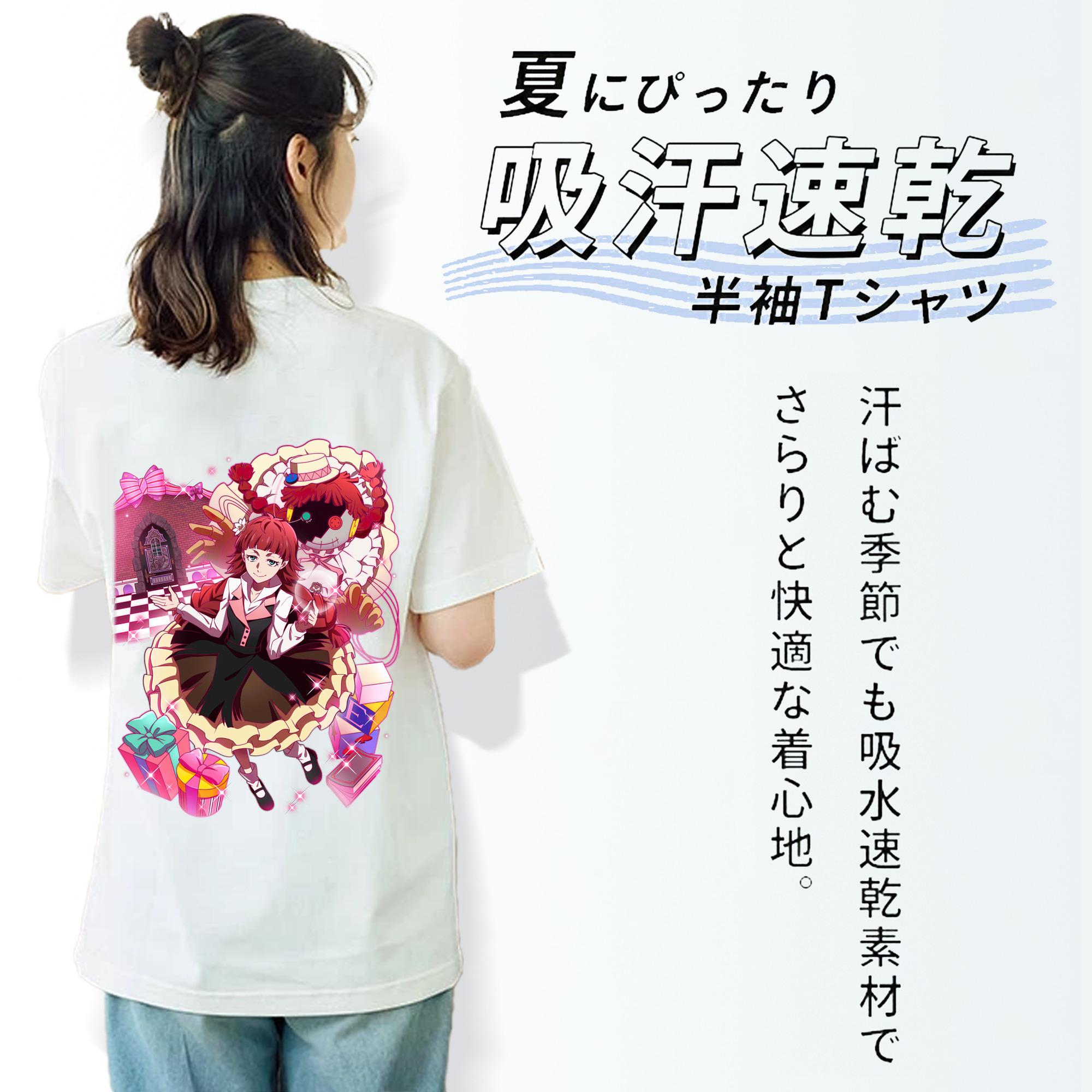 文豪ストレイドッグス Bungo Stray Dogs レディース半袖Tシャツ(バックプリント)