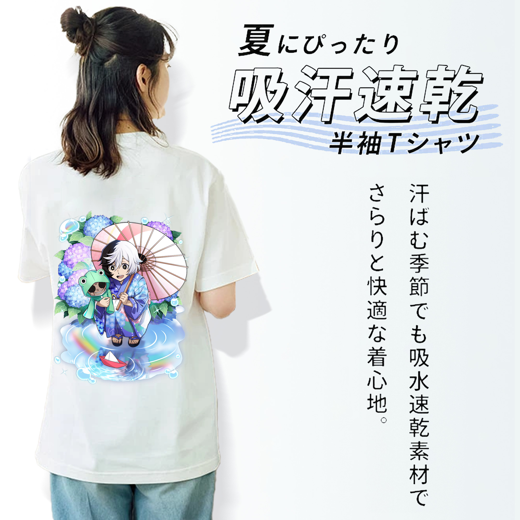 文豪ストレイドッグス Bungo Stray Dogs レディース半袖Tシャツ(バックプリント)