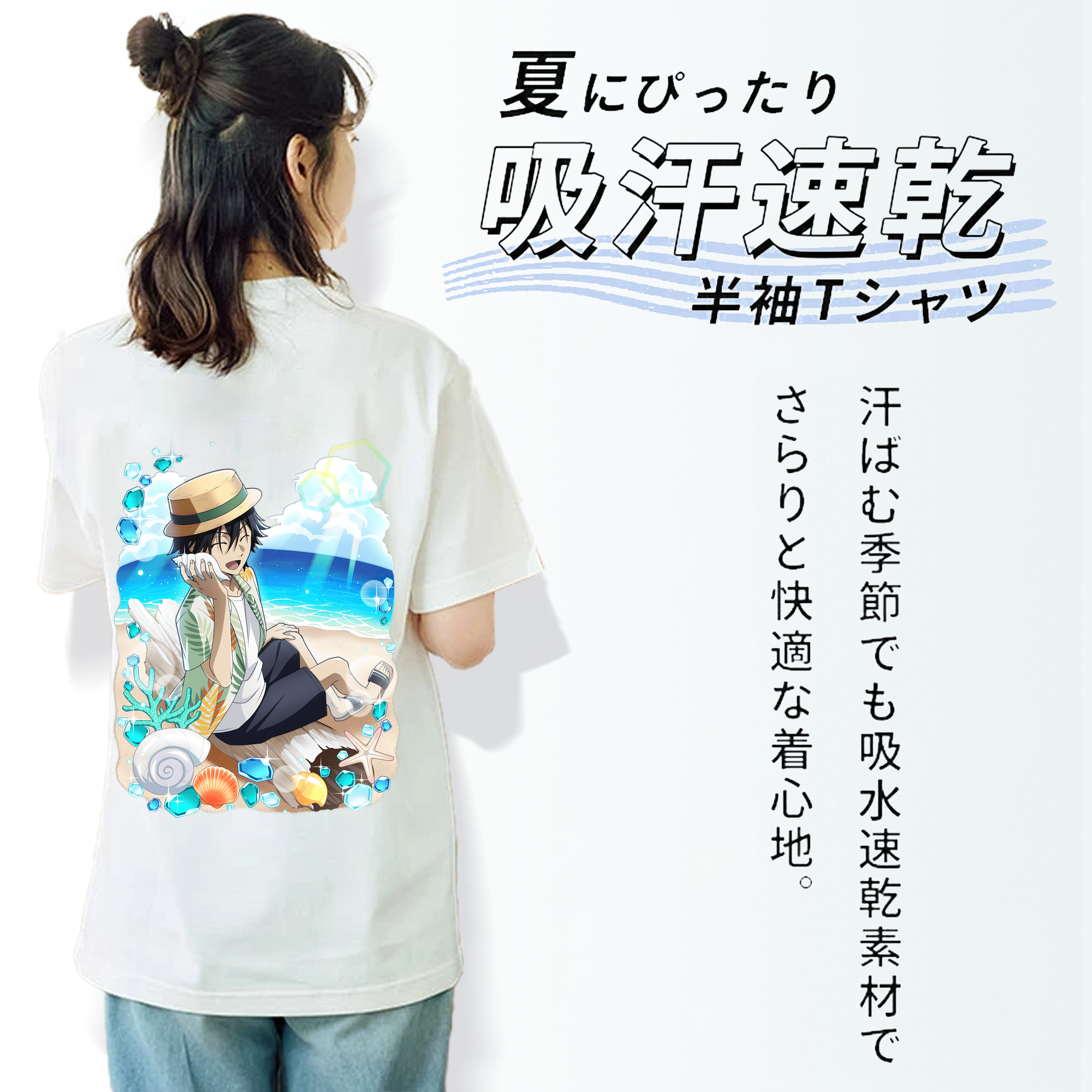 文豪ストレイドッグス Bungo Stray Dogs レディース半袖Tシャツ(バックプリント)