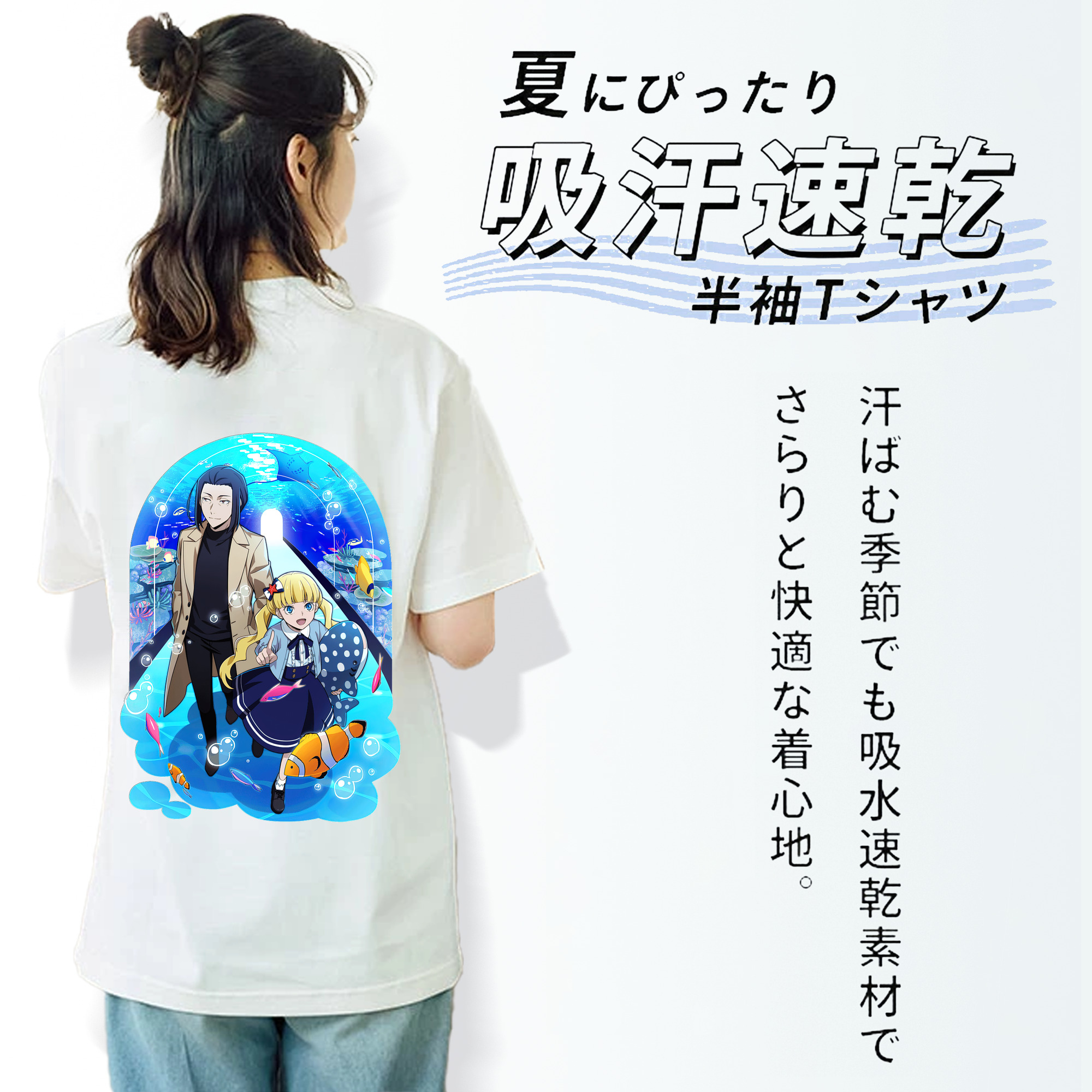 文豪ストレイドッグス Bungo Stray Dogs レディース半袖Tシャツ(バックプリント)