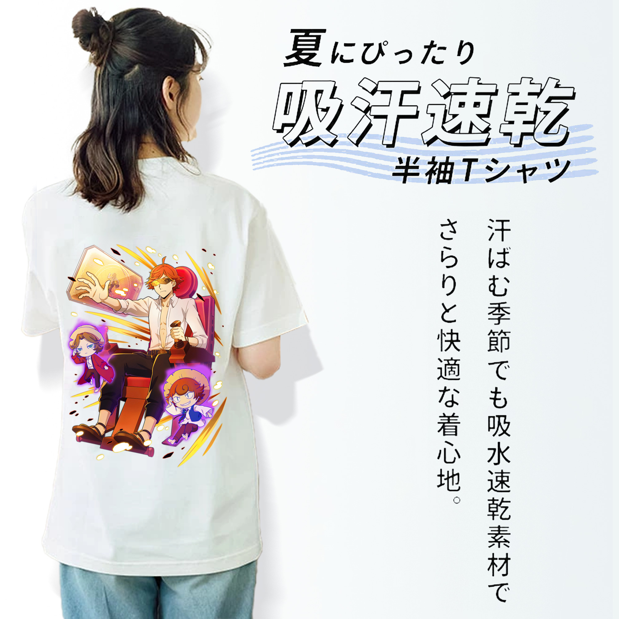 文豪ストレイドッグス Bungo Stray Dogs レディース半袖Tシャツ(バックプリント)