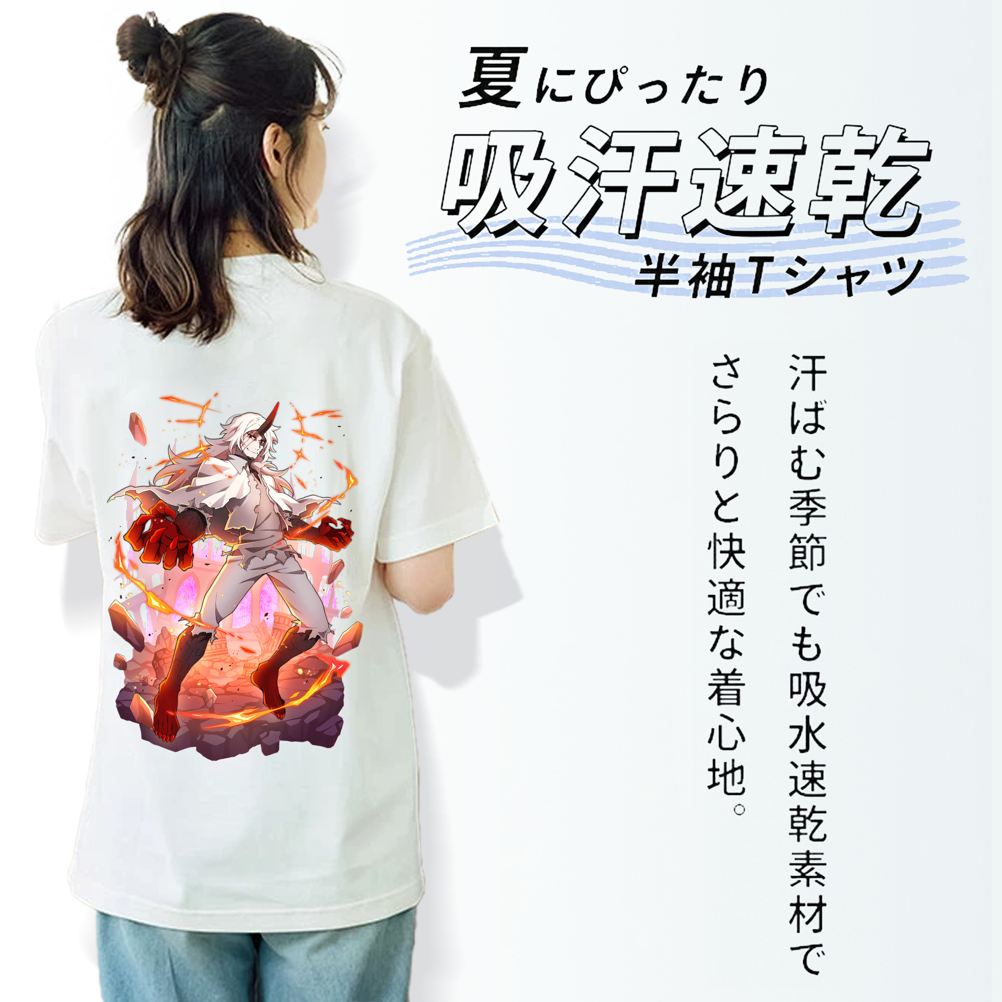 文豪ストレイドッグス Bungo Stray Dogs レディース半袖Tシャツ(バックプリント)