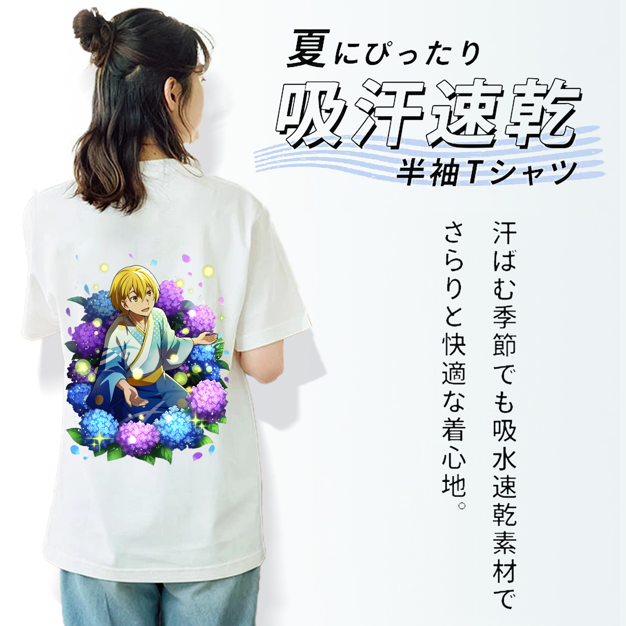 文豪ストレイドッグス Bungo Stray Dogs レディース半袖Tシャツ(バックプリント)